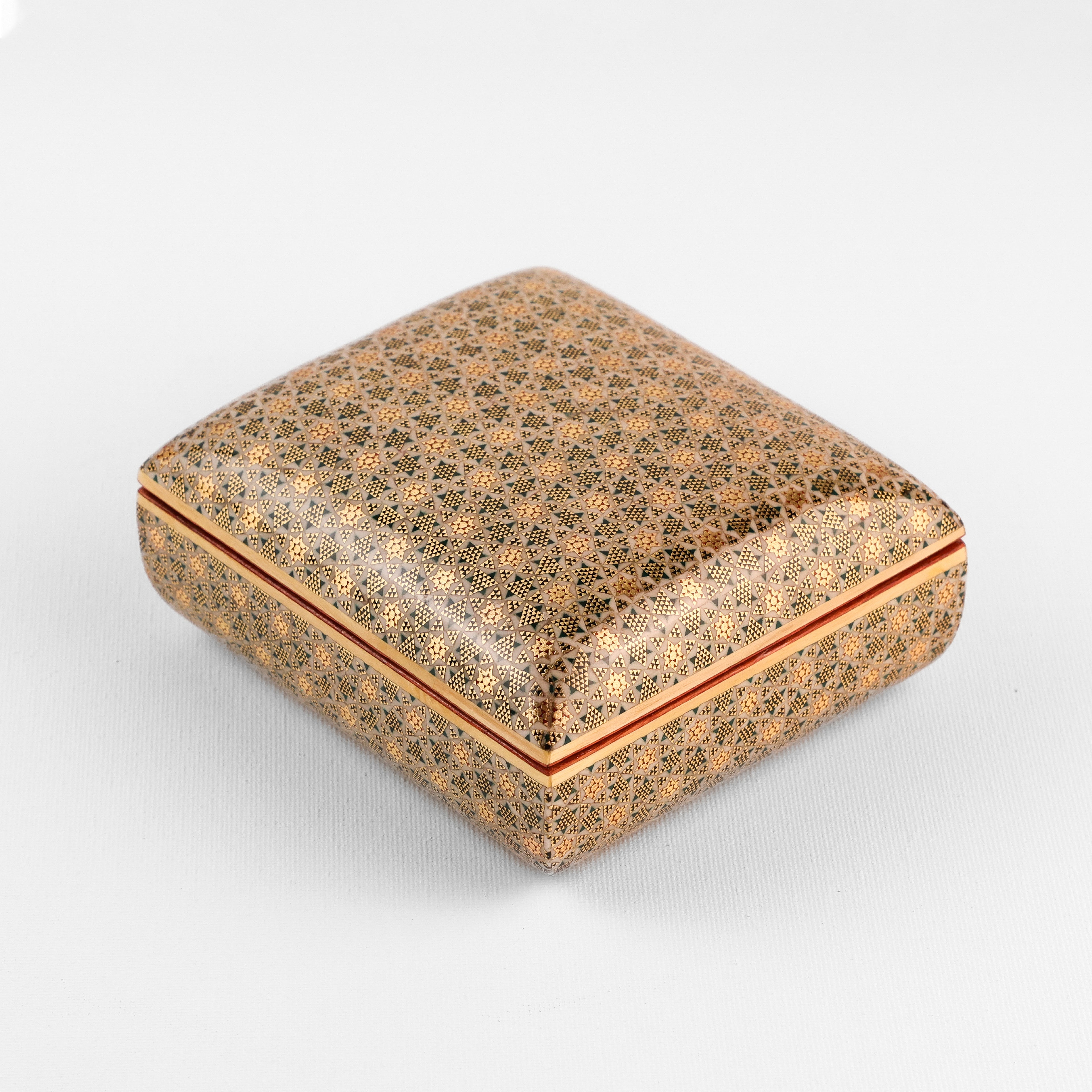 Jewelry Box - Size 12x11 - Full Bone Khatam - 6-Bone Design - Khatam Interior