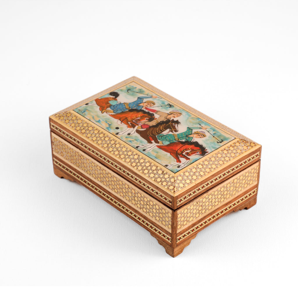 Khatam Bowl Box - Wire Khatam - Inner Beech - Polo Lid