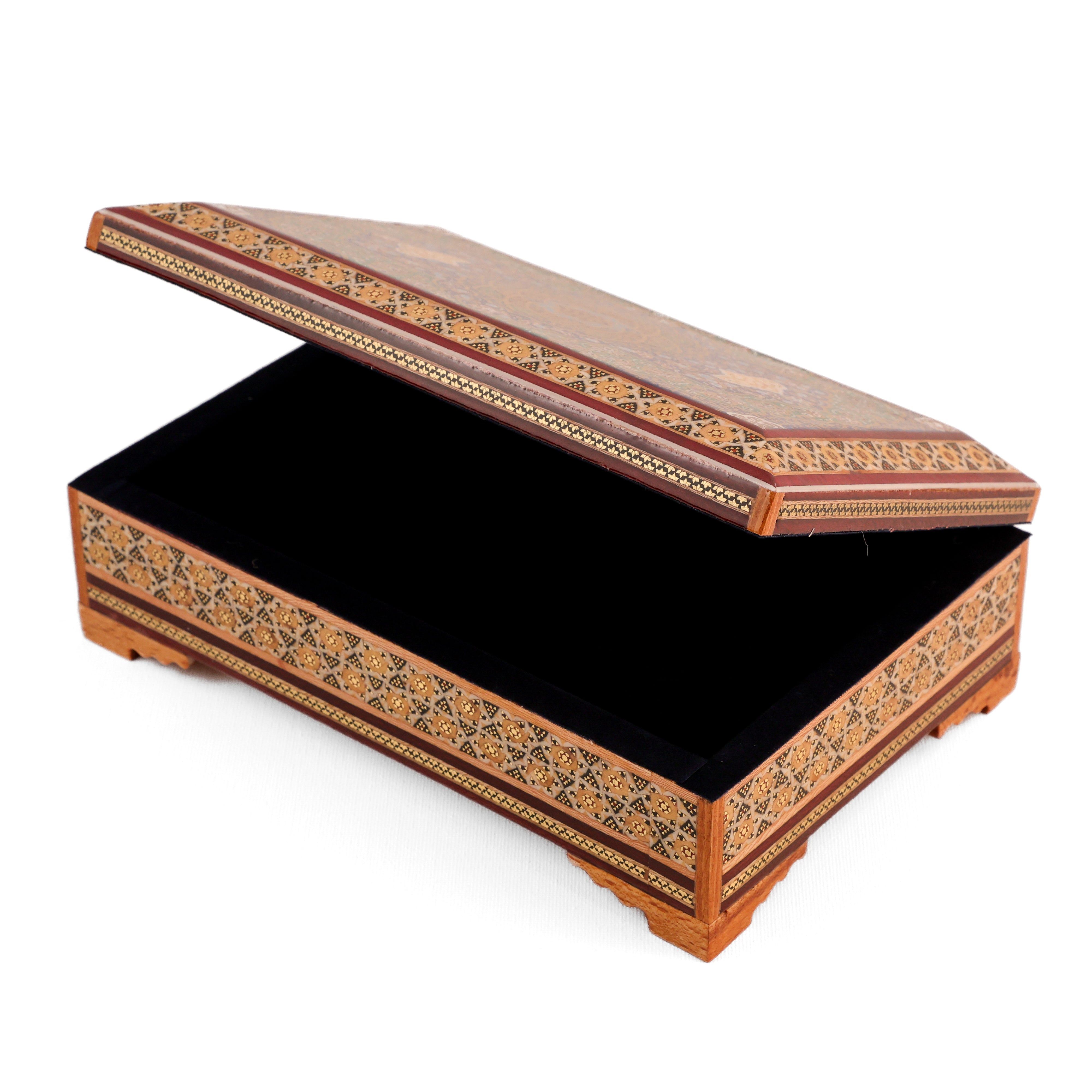 صندوق - مقاس 22×14 - عادي منقوش - مخمل داخلي - غطاء تازيب