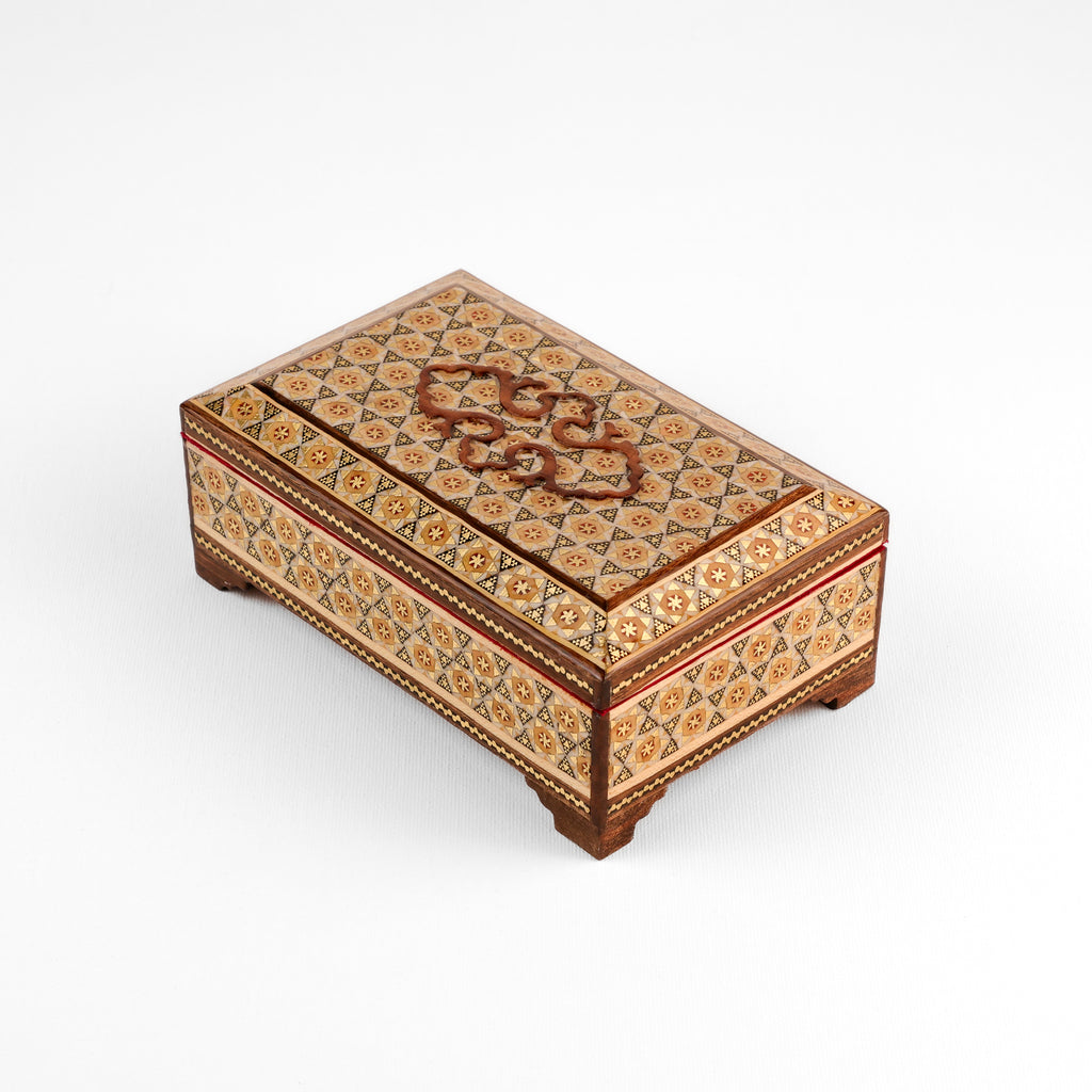 Box - Size 14x10 - Flat Side - Regular Khatam - Velvet Interior - Stencil Lid