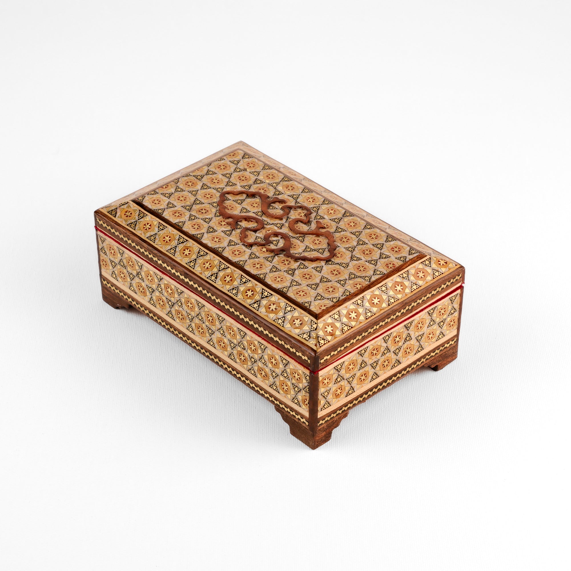 Box - Size 10x12 - Flat Side - Regular Khatam - Velvet Interior - Stencil Lid