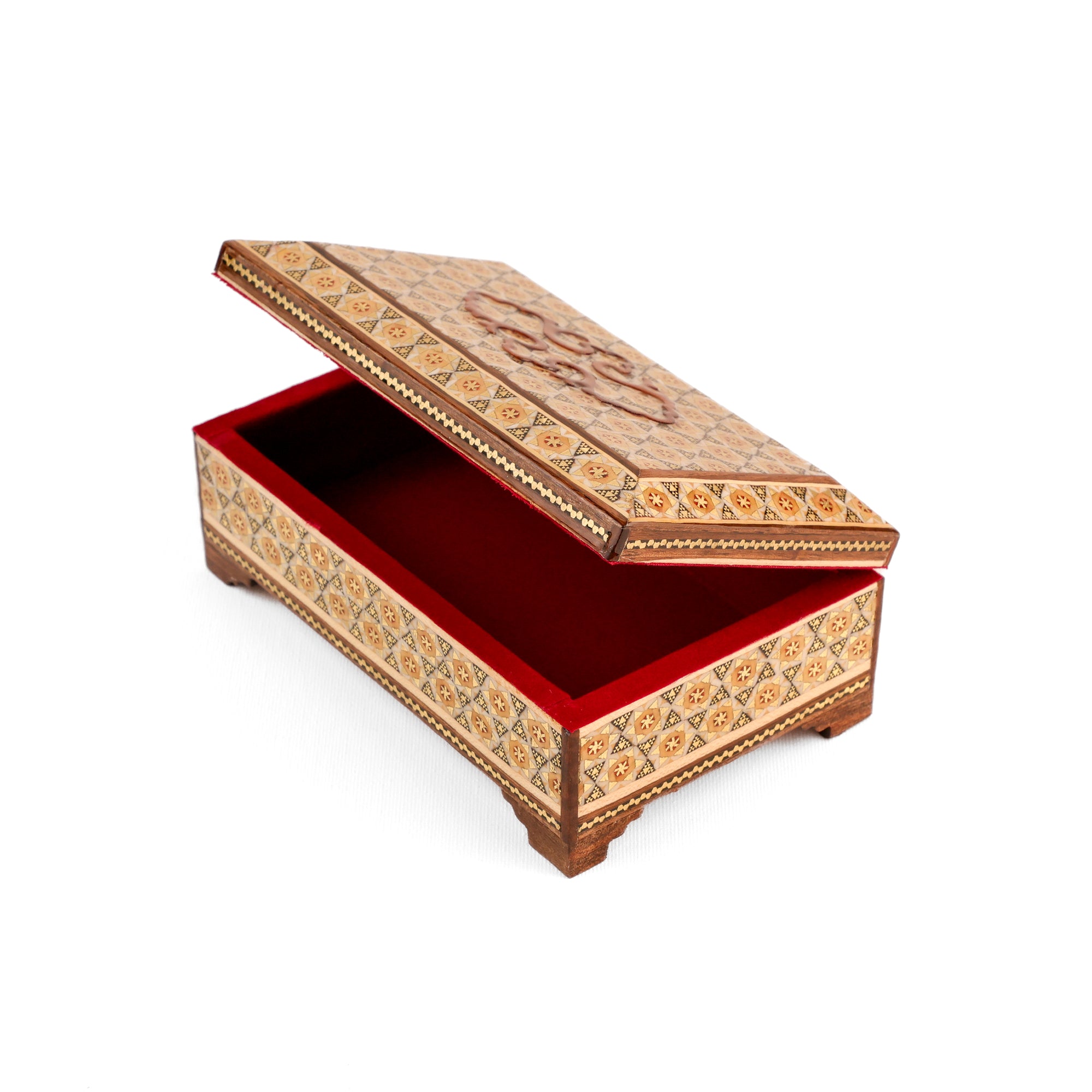 Box - Size 10x12 - Flat Side - Regular Khatam - Velvet Interior - Stencil Lid