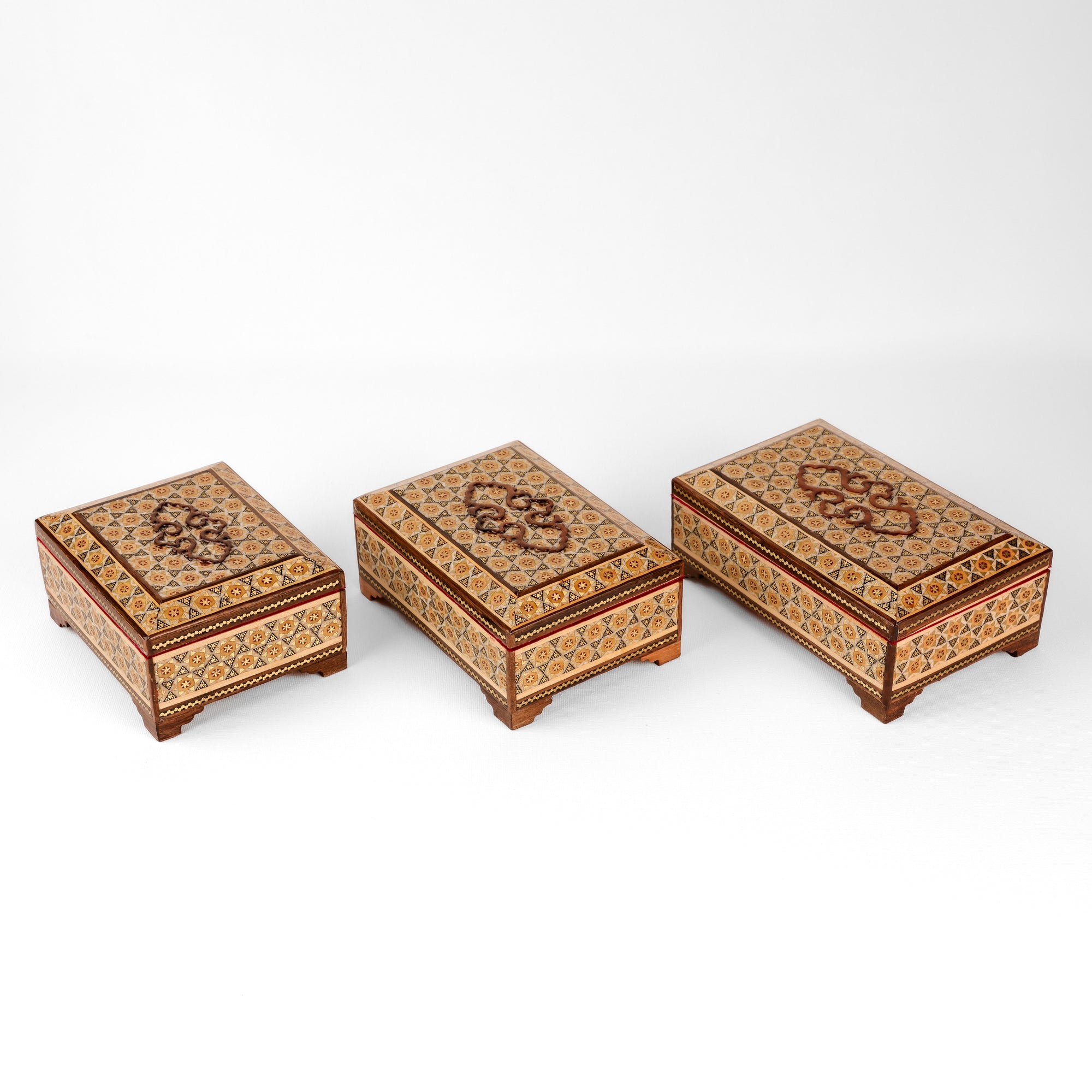 Box - Size 10x12 - Flat Side - Regular Khatam - Velvet Interior - Stencil Lid