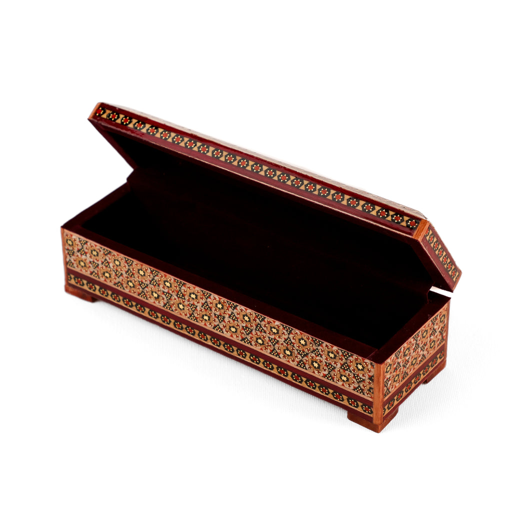 Pen Case with Hinge - Size 20x6 - Flower and Bird Lid