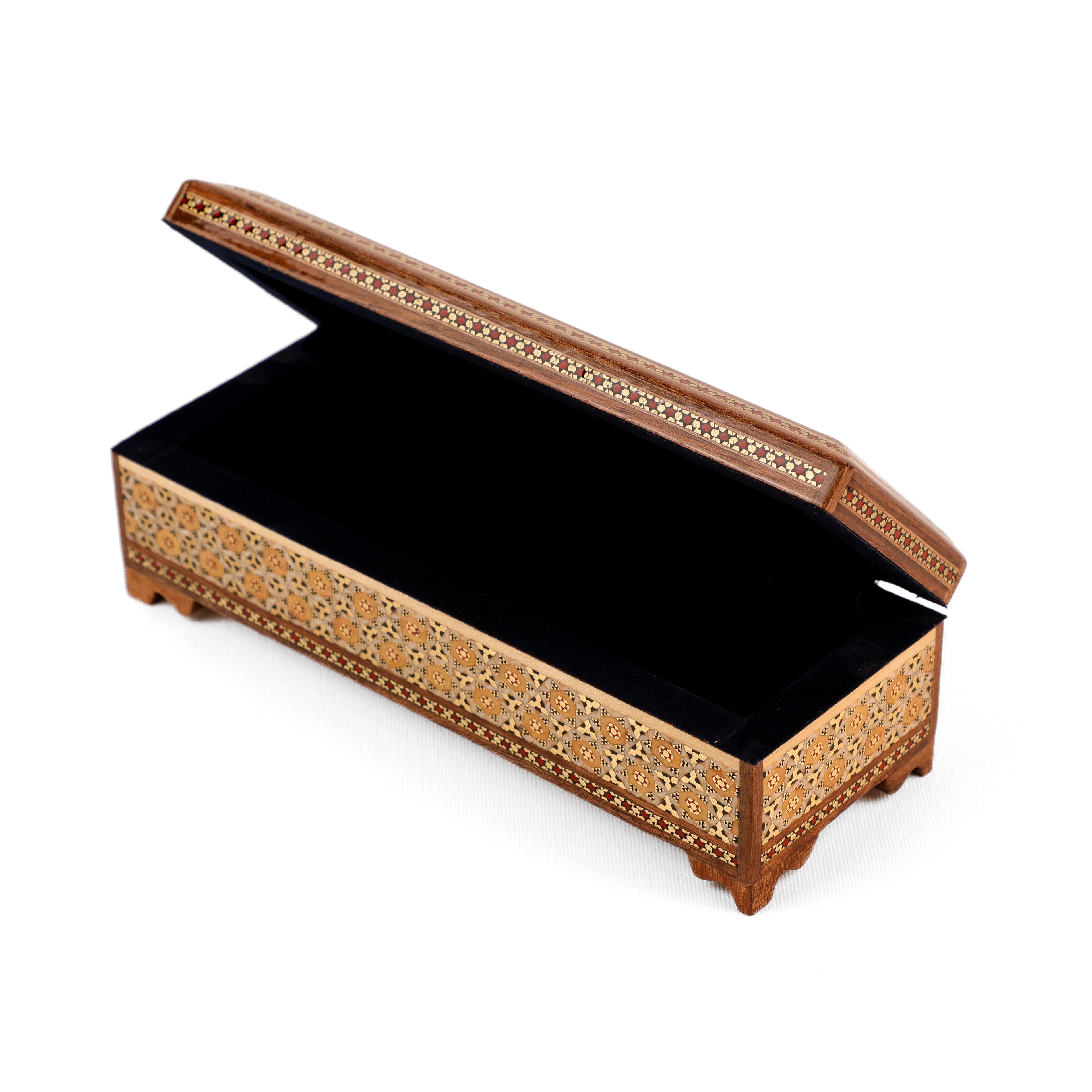 Pen Case - Size 20 - Hinged - Seeded Premium - Inner Velvet - Tazhib Lid