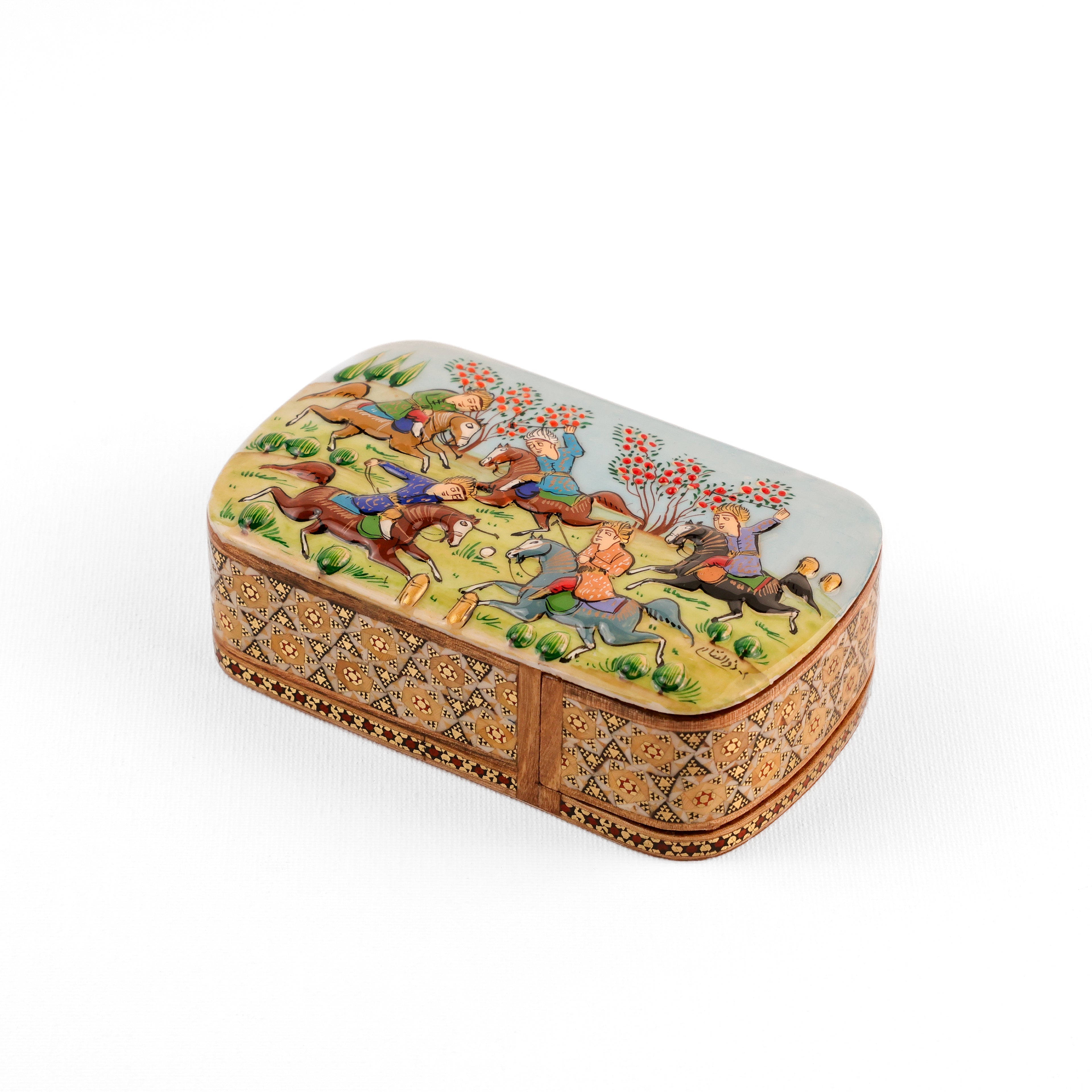 Card Holder - Sliding - Embossed Painting Lid