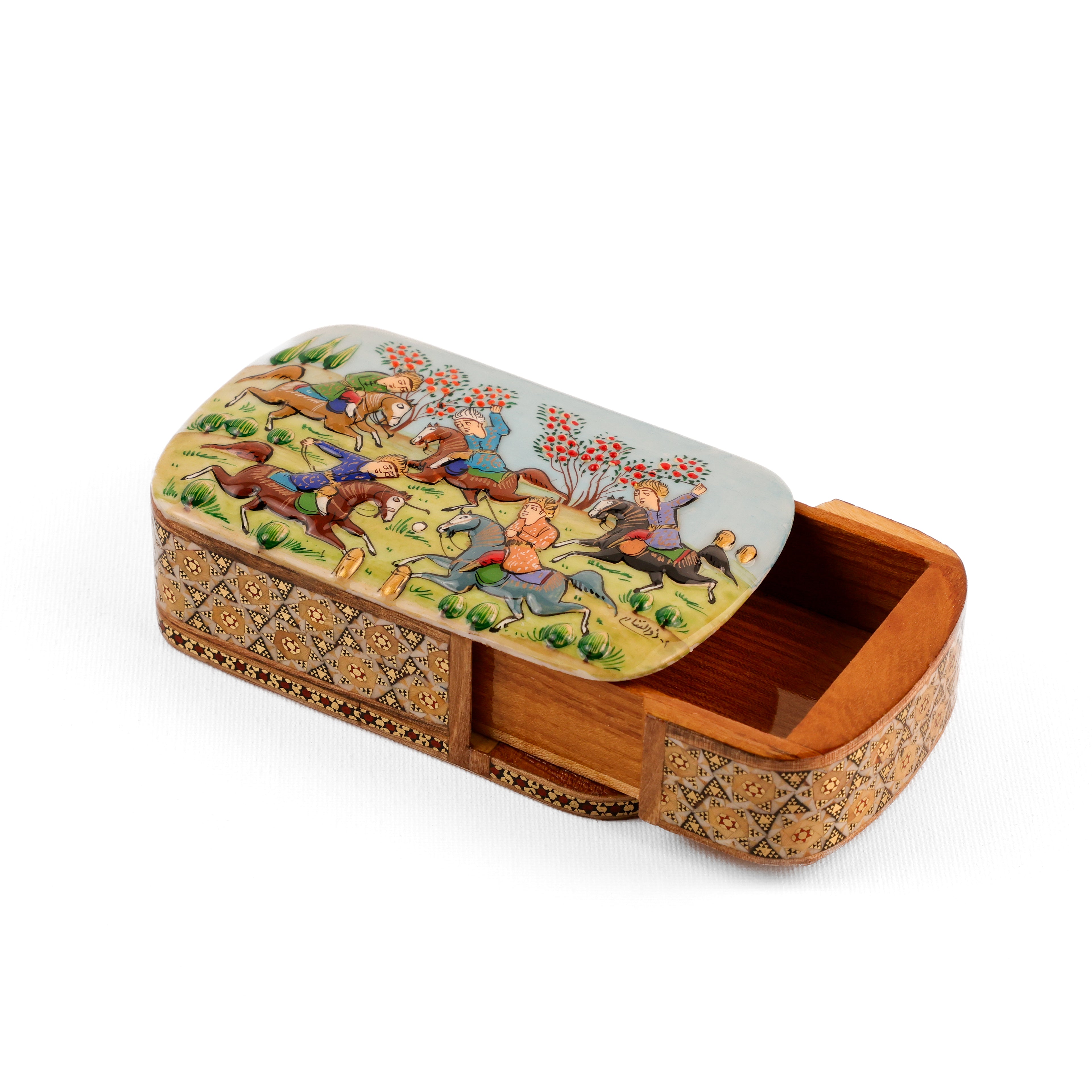 Card Holder - Sliding - Embossed Painting Lid