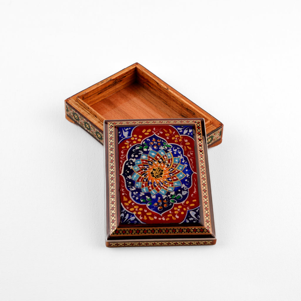 Card Holder with Hinge - Size 8x11 - Hand-Painted Lid