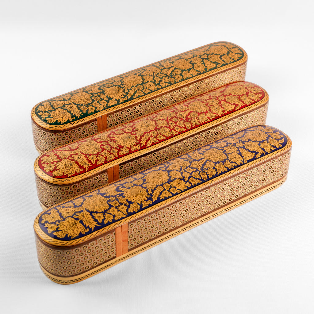 Santur Pick Holder - Size 30 - Khatam Glass Premium - Inner Beech - Tashir by Fadaei