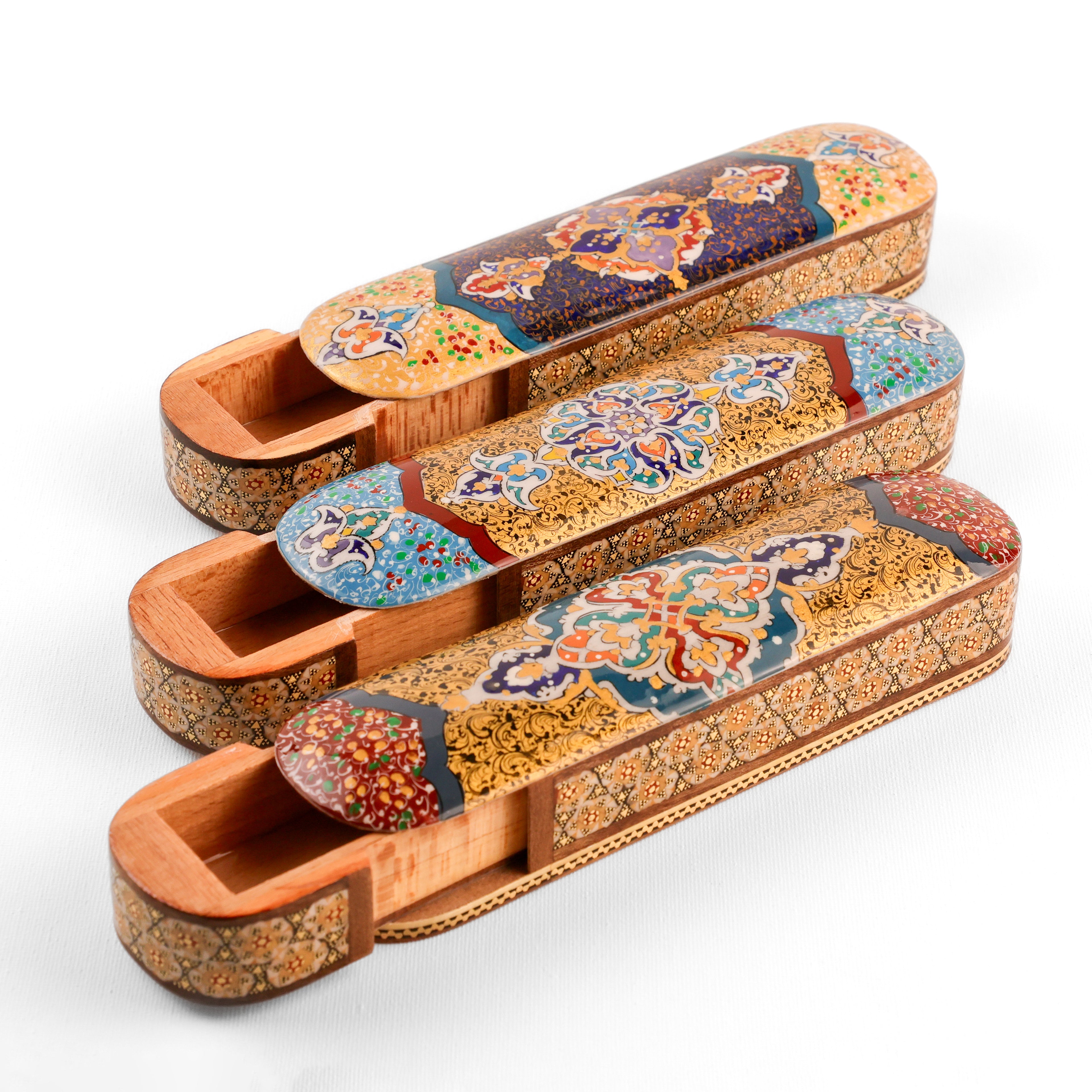 Sliding Pen Case Tazhib Painting - Size 5x20 Cm