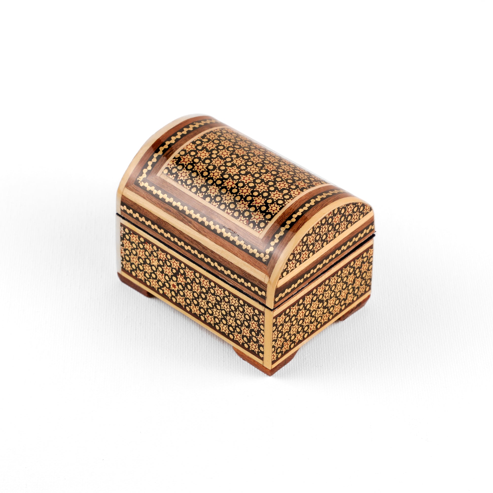 Box - Size 8x6 - Majari Style - Khatam Glass Lid - Inner Velvet