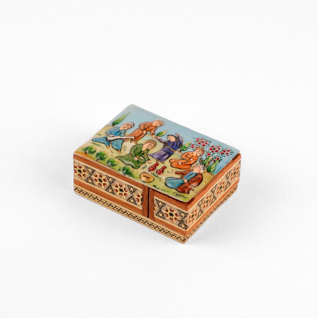 Coin Box with Drawer - Rectangular - Premium Painting Lid