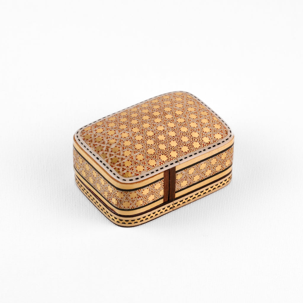 Coin Box with Drawer - Rectangular - Star Khatam - Black