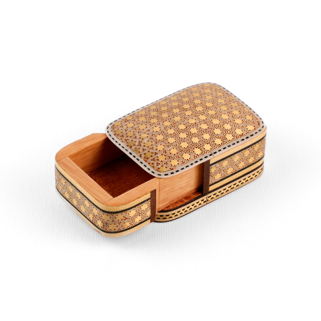 Coin Box with Drawer - Rectangular - Star Khatam - Black