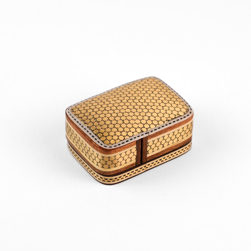 Coin Box with Drawer - Rectangular - Star Khatam - Black