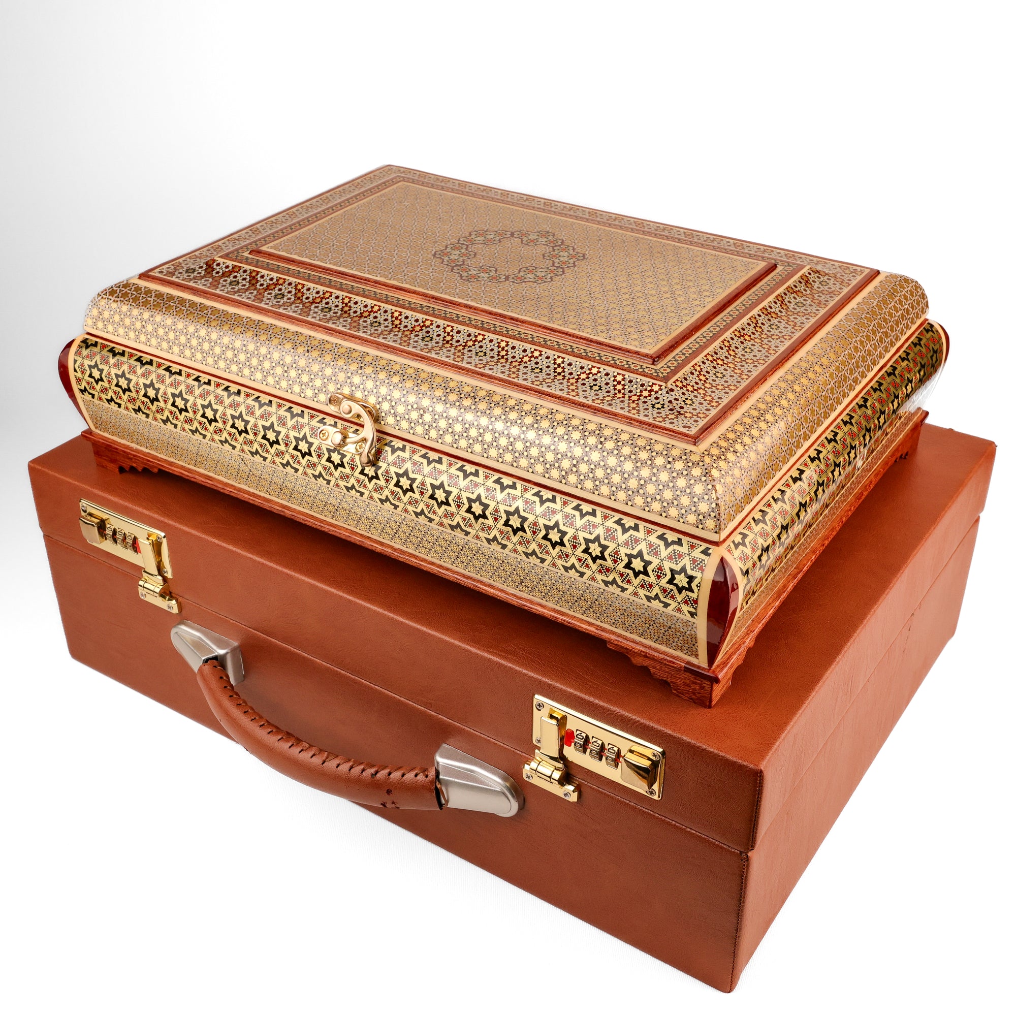 Box - Size 28x38 - Tall Sides - Full Khatam (Inside and Top) - Height 5 cm