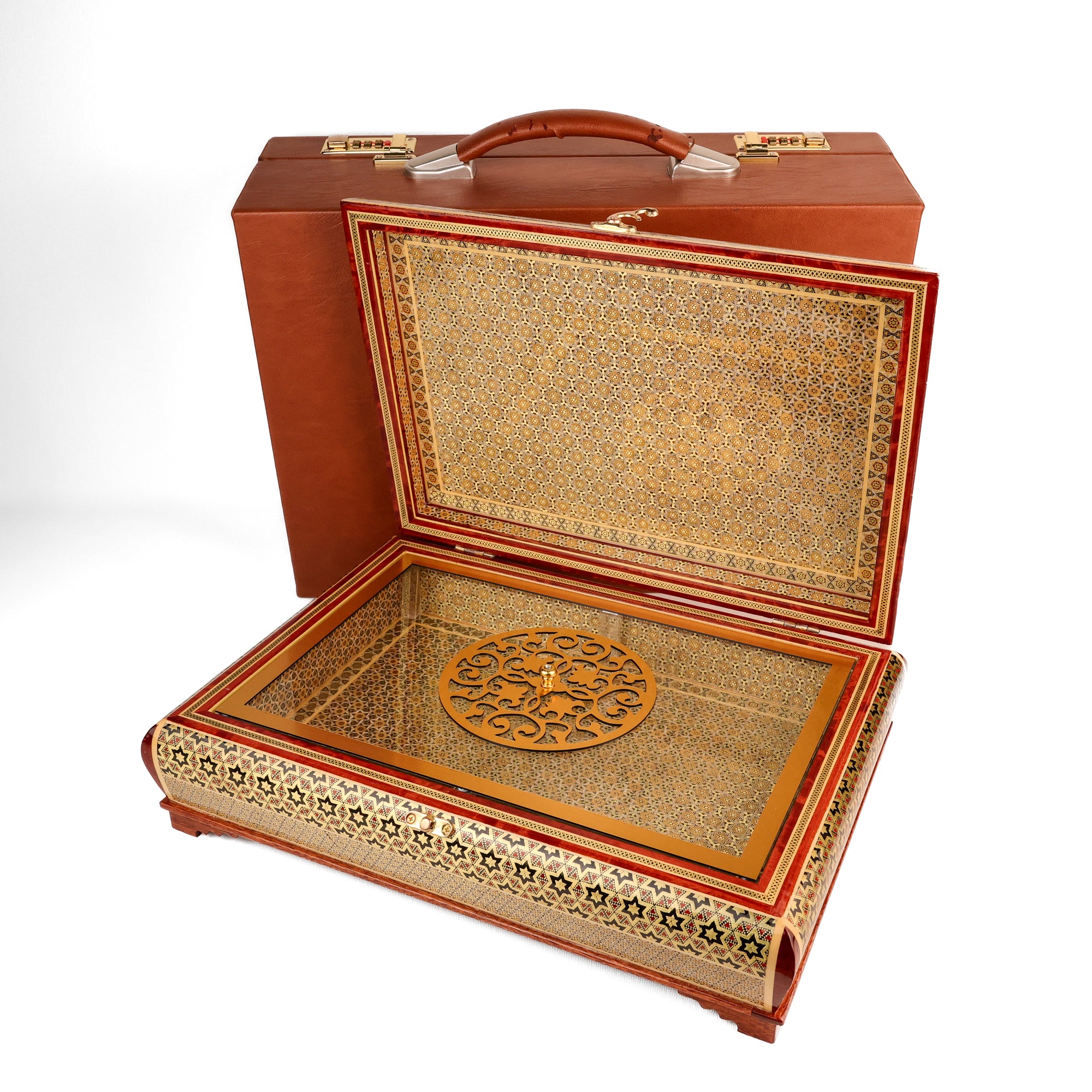 Box - Size 28x38 - Tall Sides - Full Khatam (Inside and Top) - Height 5 cm