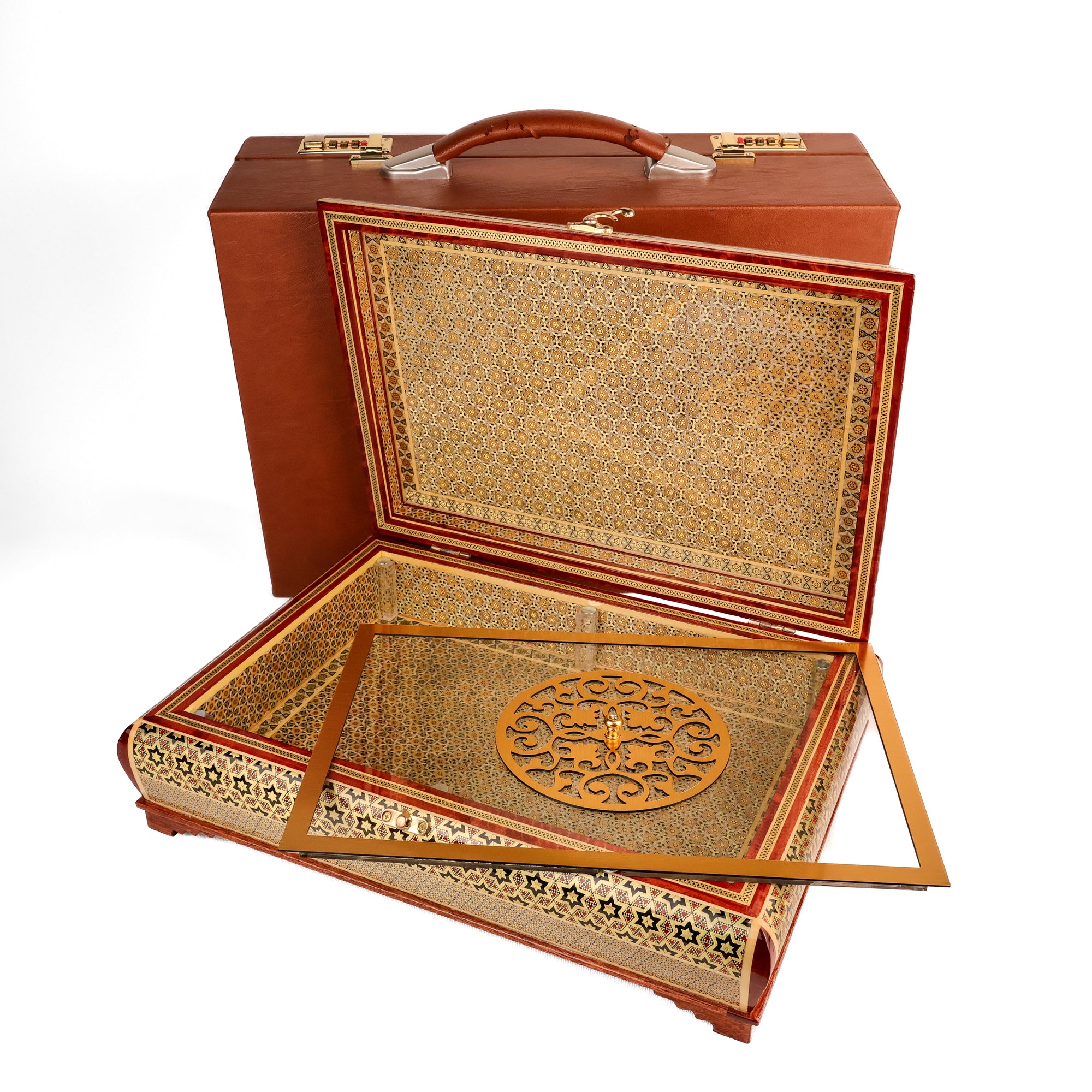 Box - Size 28x38 - Tall Sides - Full Khatam (Inside and Top) - Height 5 cm