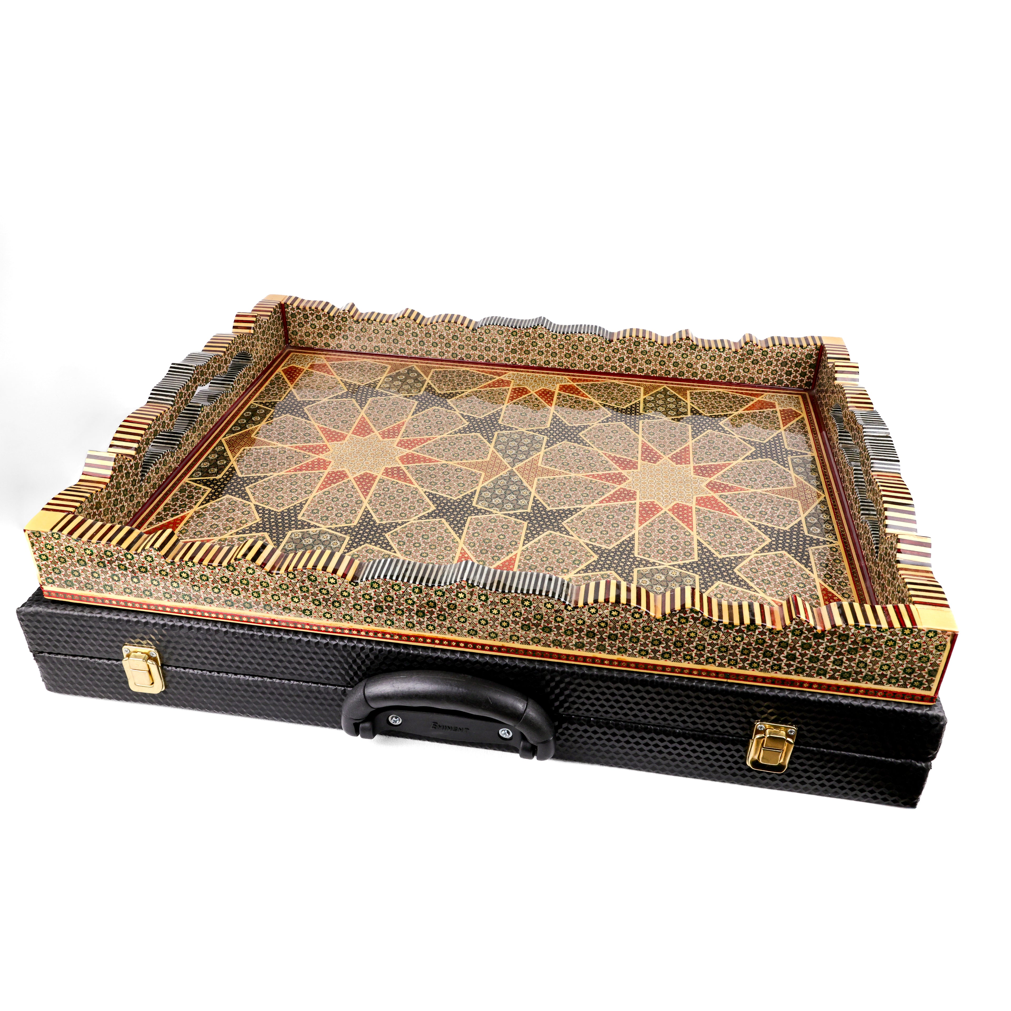 Tray - Rectangular - Full Khatam - Large - Shirazi Style