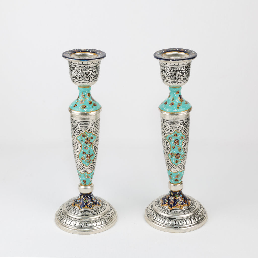 Mirror and Candle Holder Set - Oval - Copper & Mina