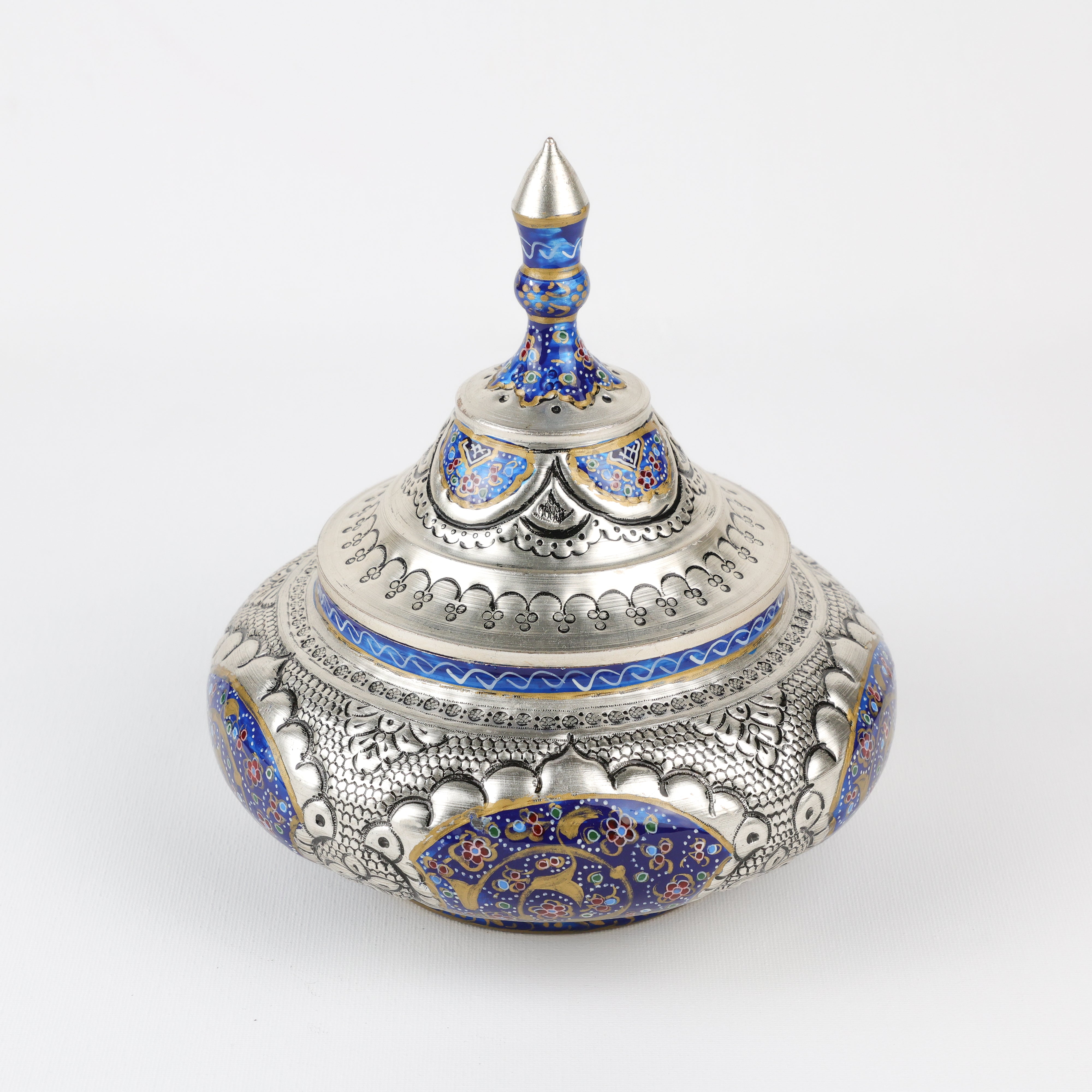 طبق حلوى - متوسط ​​- نموذج طبق طائر - نحاس ومينا