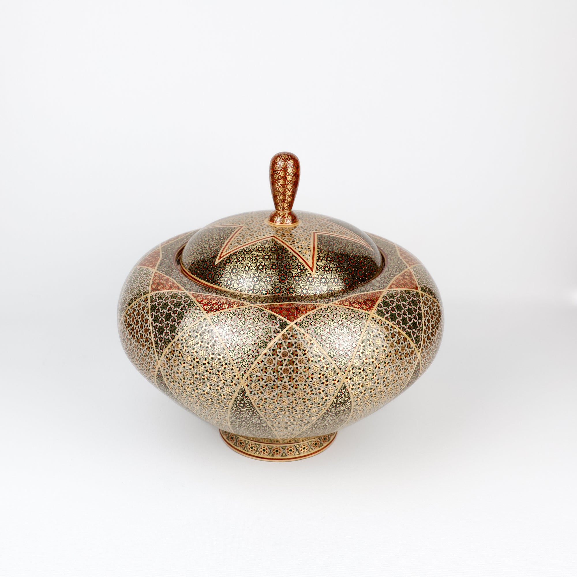 Candy Dish - Apple Shape - Large - Full Khatam - Shirazi Style