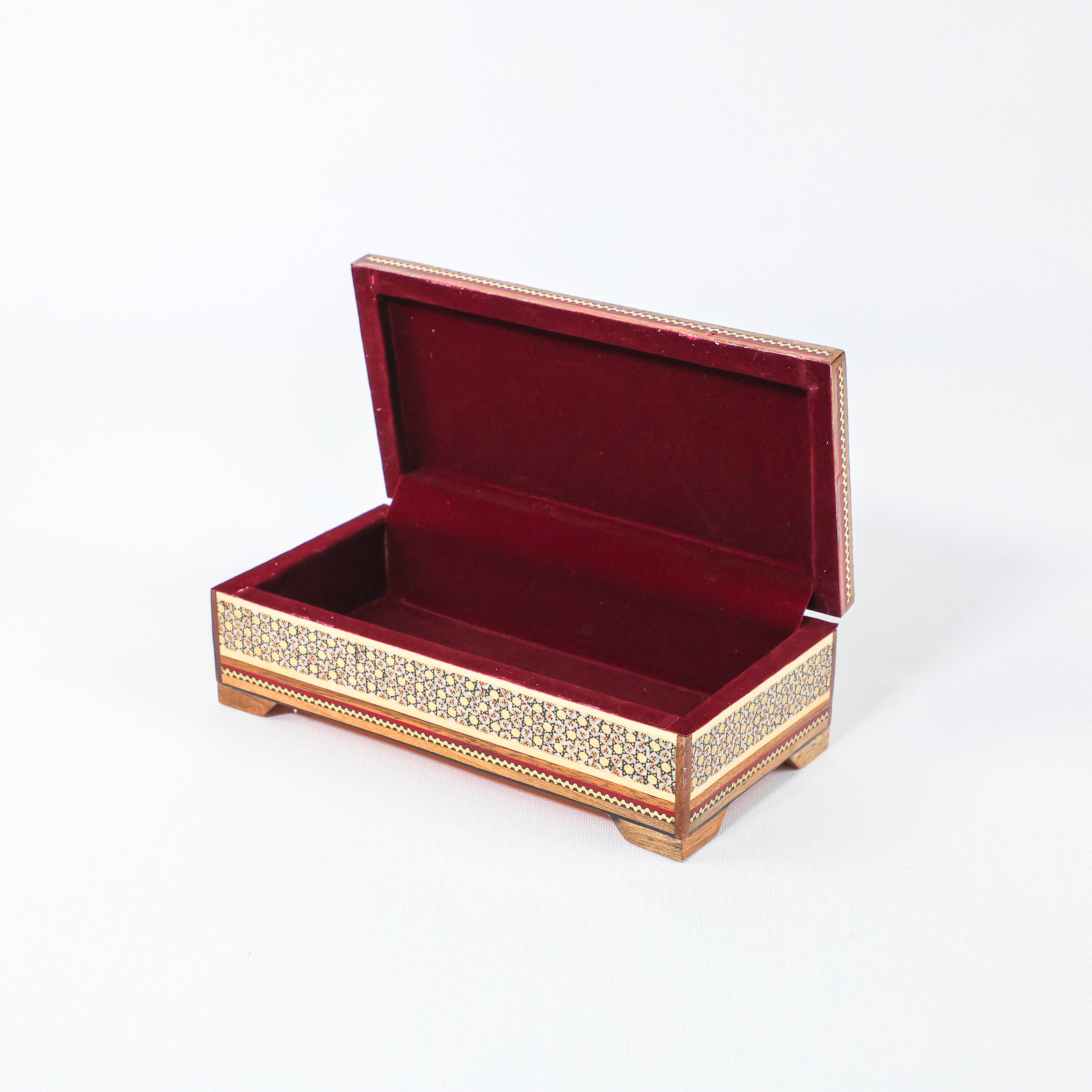 Khatam Box – Velvet Interior – “La Ilaha Illallah” Design – Size 20 × 10 cm