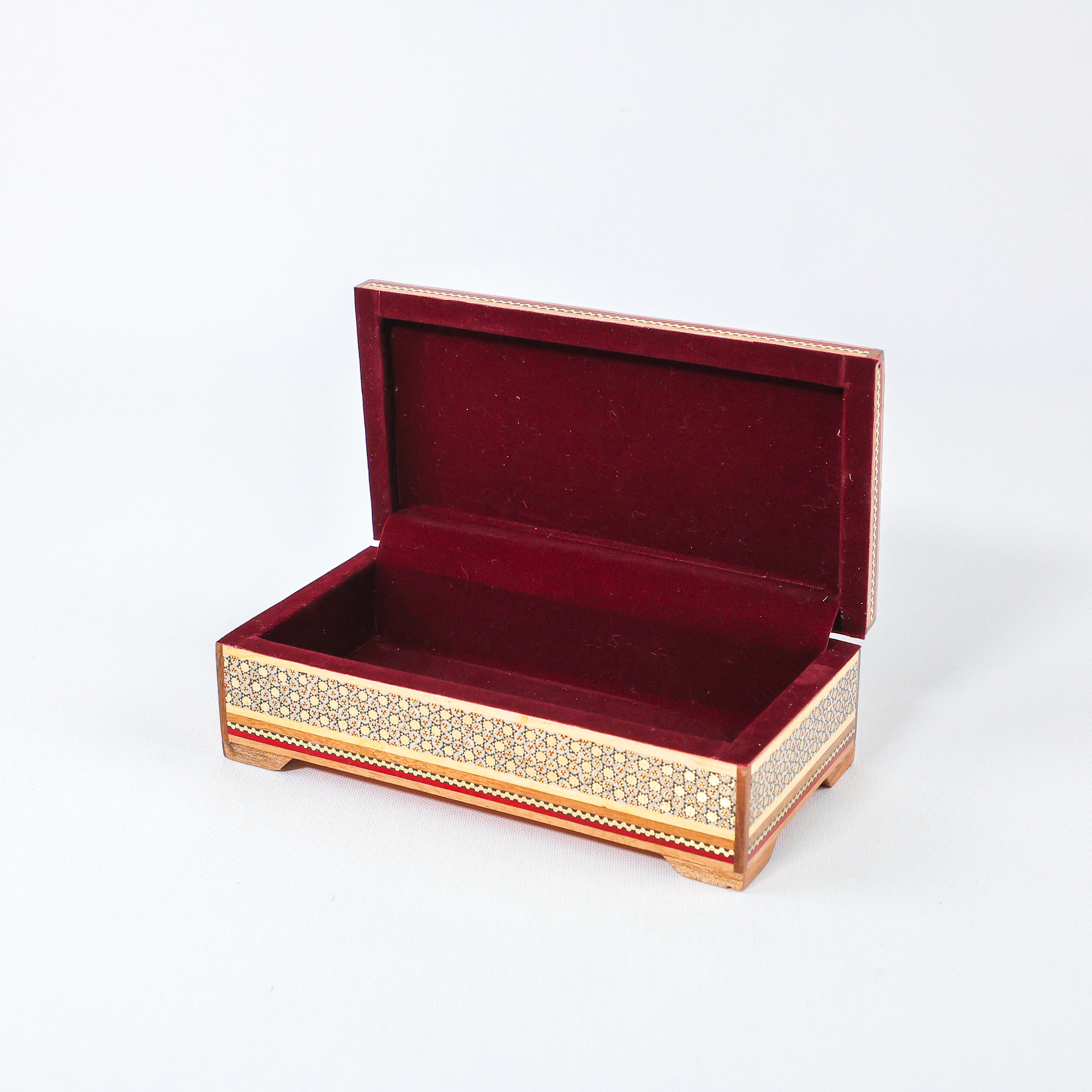Khatam Box – Velvet Interior – Turkey Flag Design – Size 20 × 10 cm