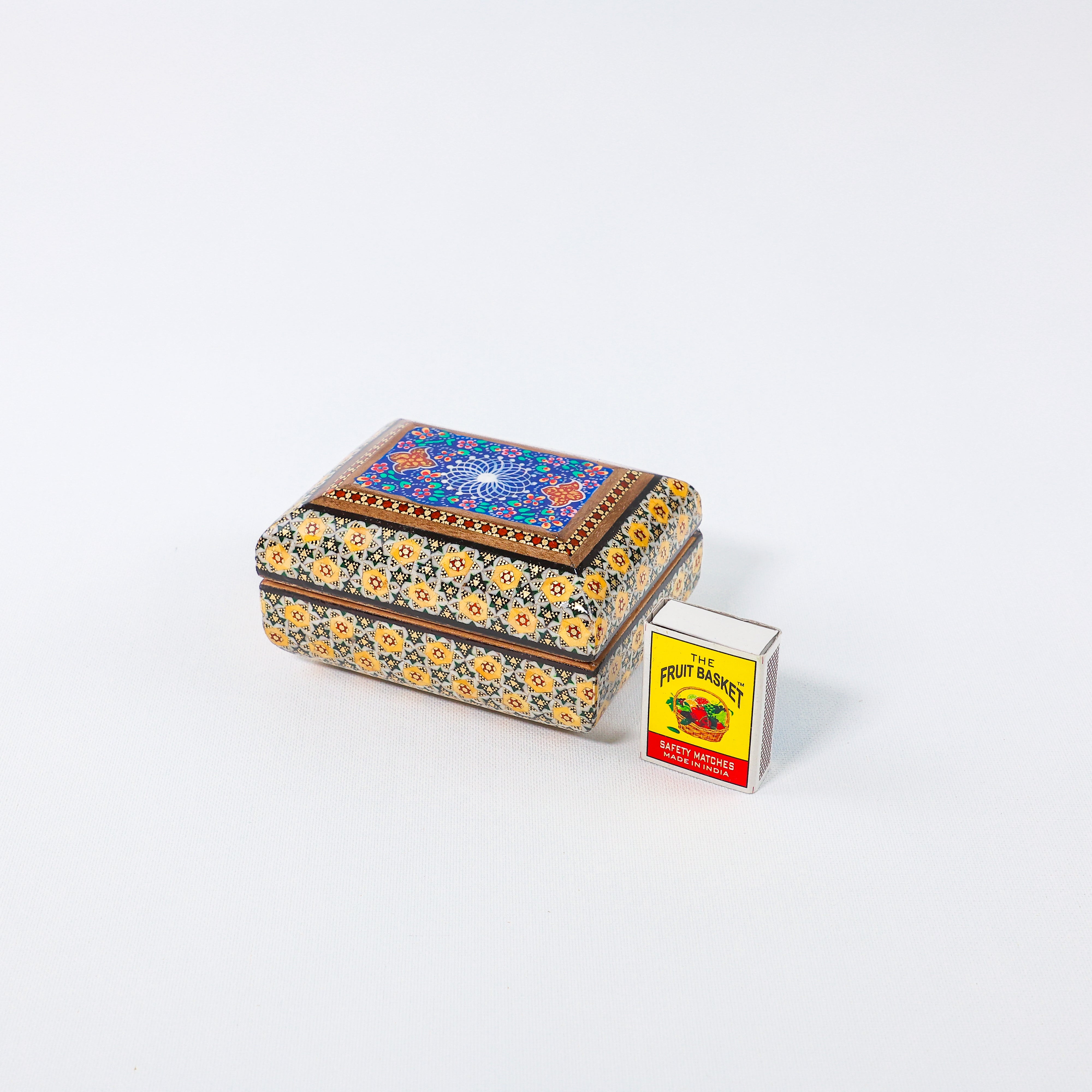 Full Khatam Box – Tazhib Painting – Size 8 × 11 cm