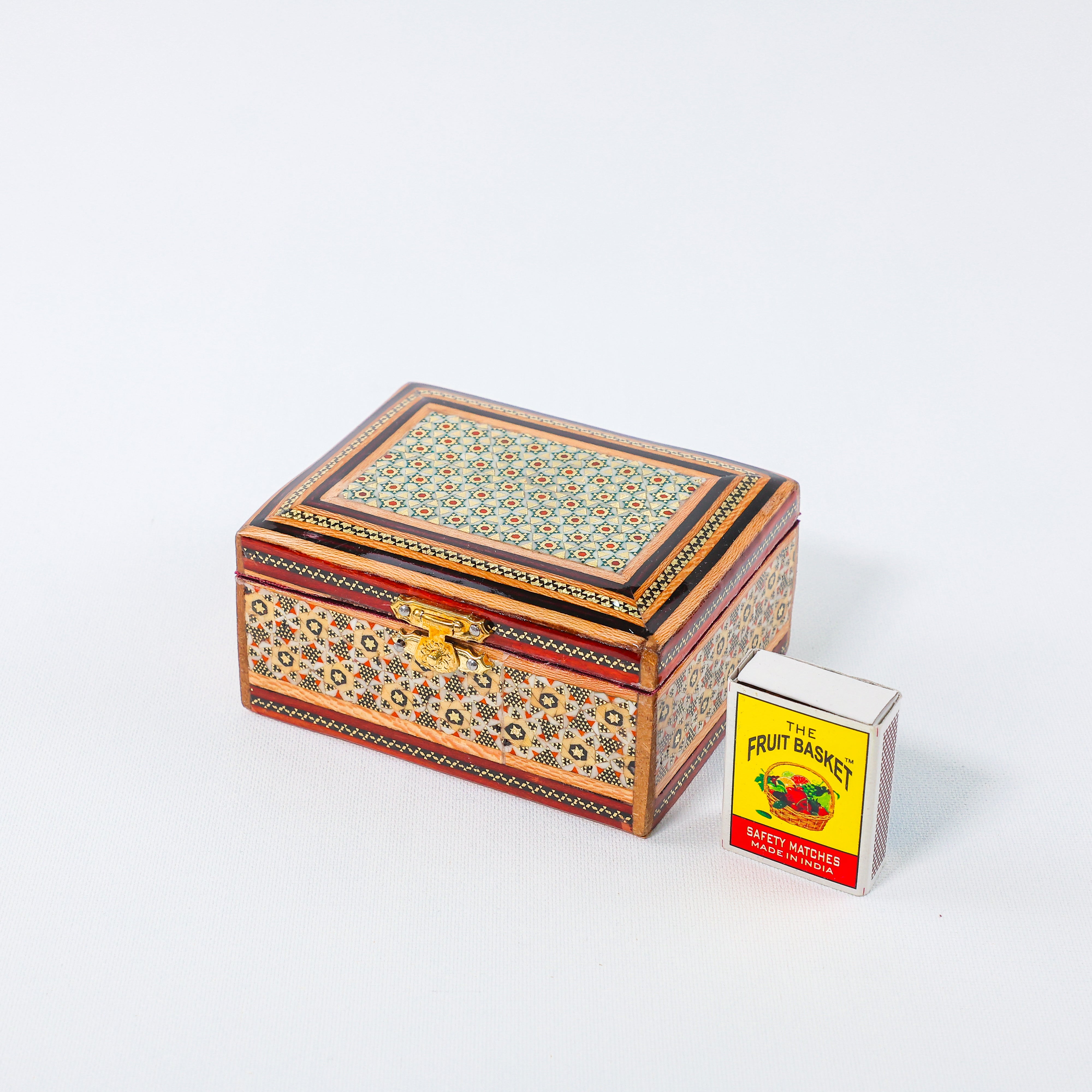 Jewelry Box – Snake Skin Khatam – Velvet Interior – With Lock – Size 8 × 11 cm