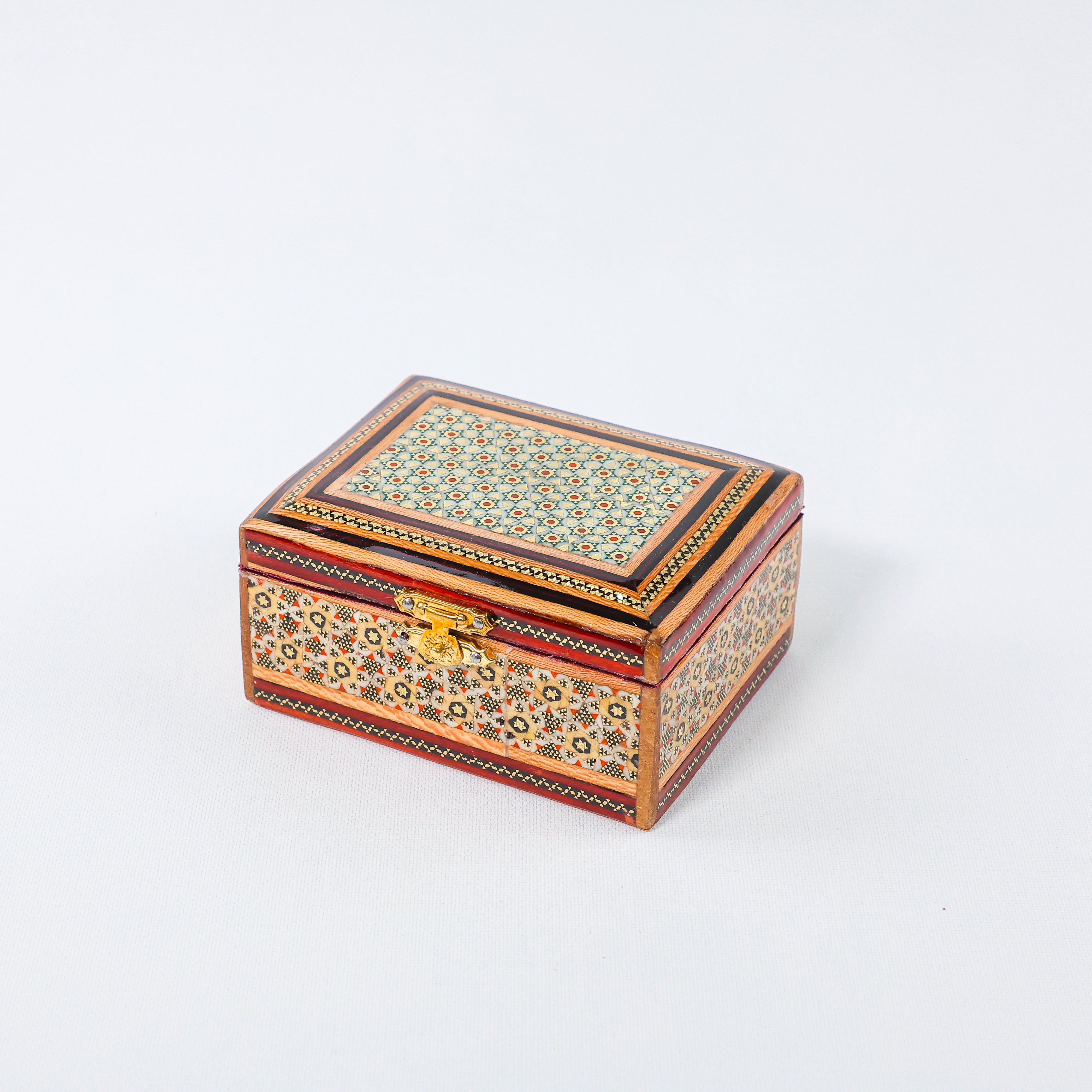 Jewelry Box – Snake Skin Khatam – Velvet Interior – With Lock – Size 8 × 11 cm