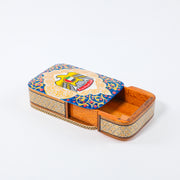 Khatam Slide Box – Rounded Edge Glass Khatam – Beechwood Interior – UAE State Logo