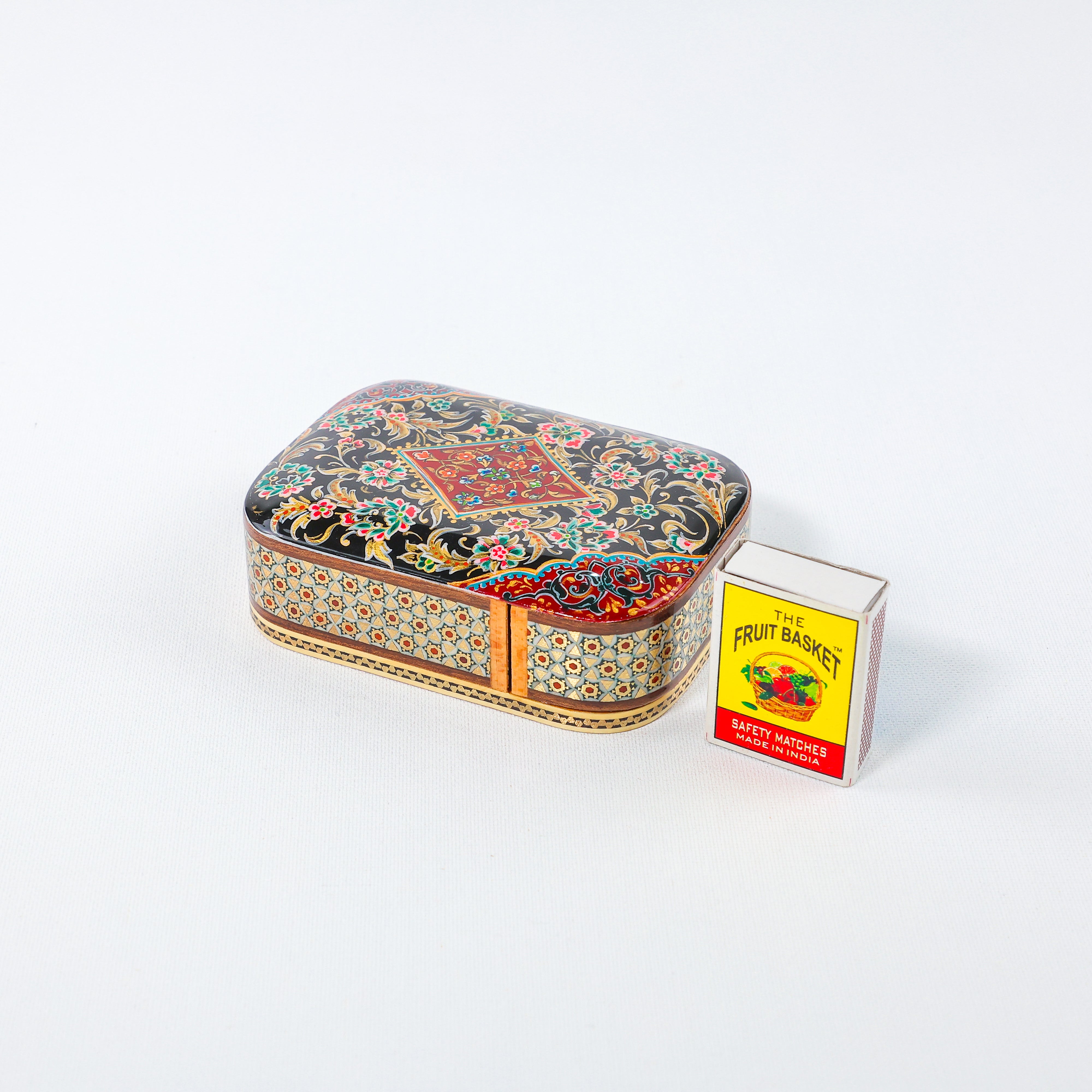 Khatam Slide Box – Khatam with Tazhib Painting – Drawer Style