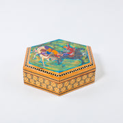 Hexagonal Box – Velvet Interior – Large Miniature Design