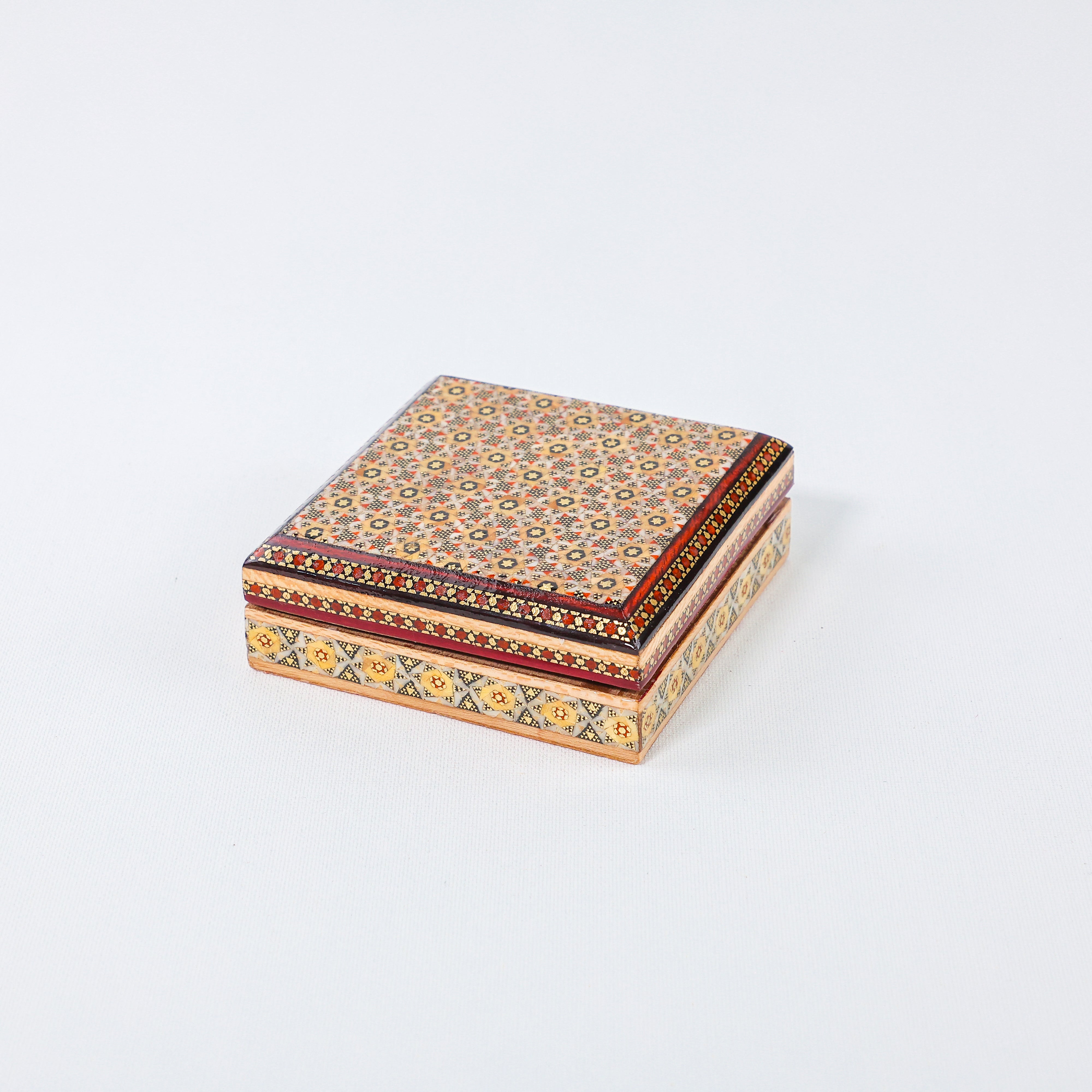 Khatam Box – Wooden Interior – Size 10 × 10 cm