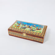 Glove Box – Hunting Scene Painting – Velvet Interior – Size 12 × 22 cm