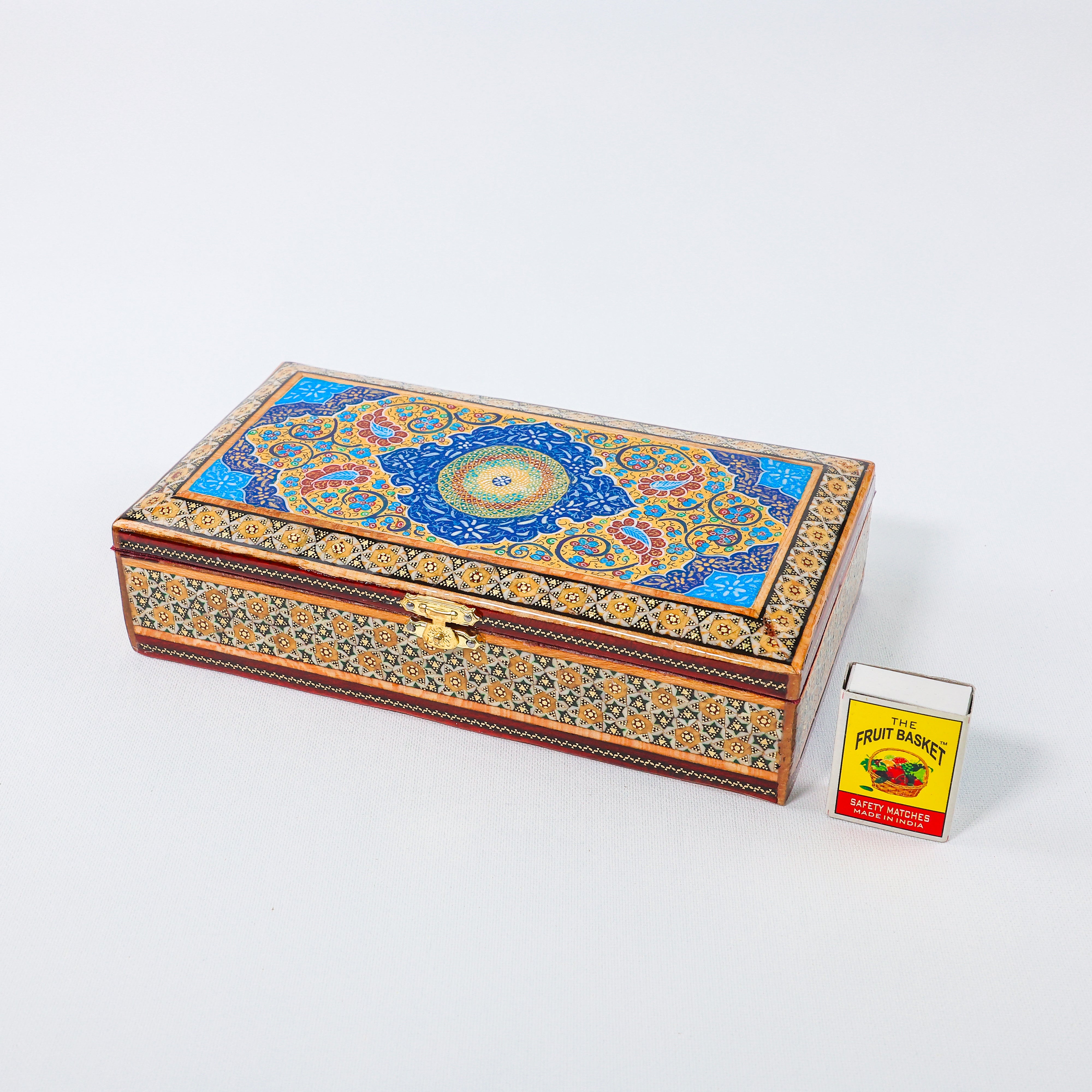 Glove Box – Tazhib Painting – Velvet Interior – Size 12 × 22 cm