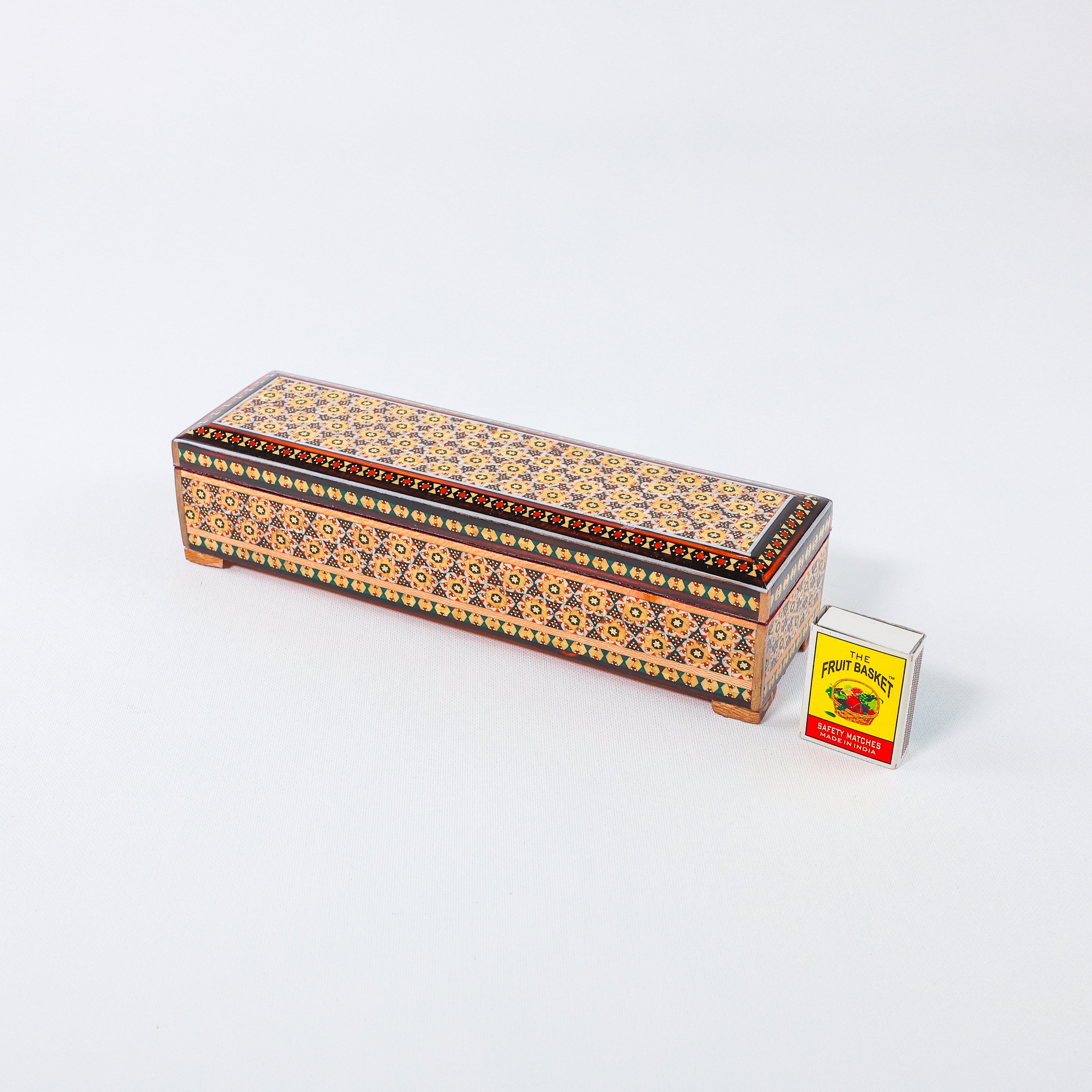 Khatam Box – Velvet Interior – Size 25 × 7 cm