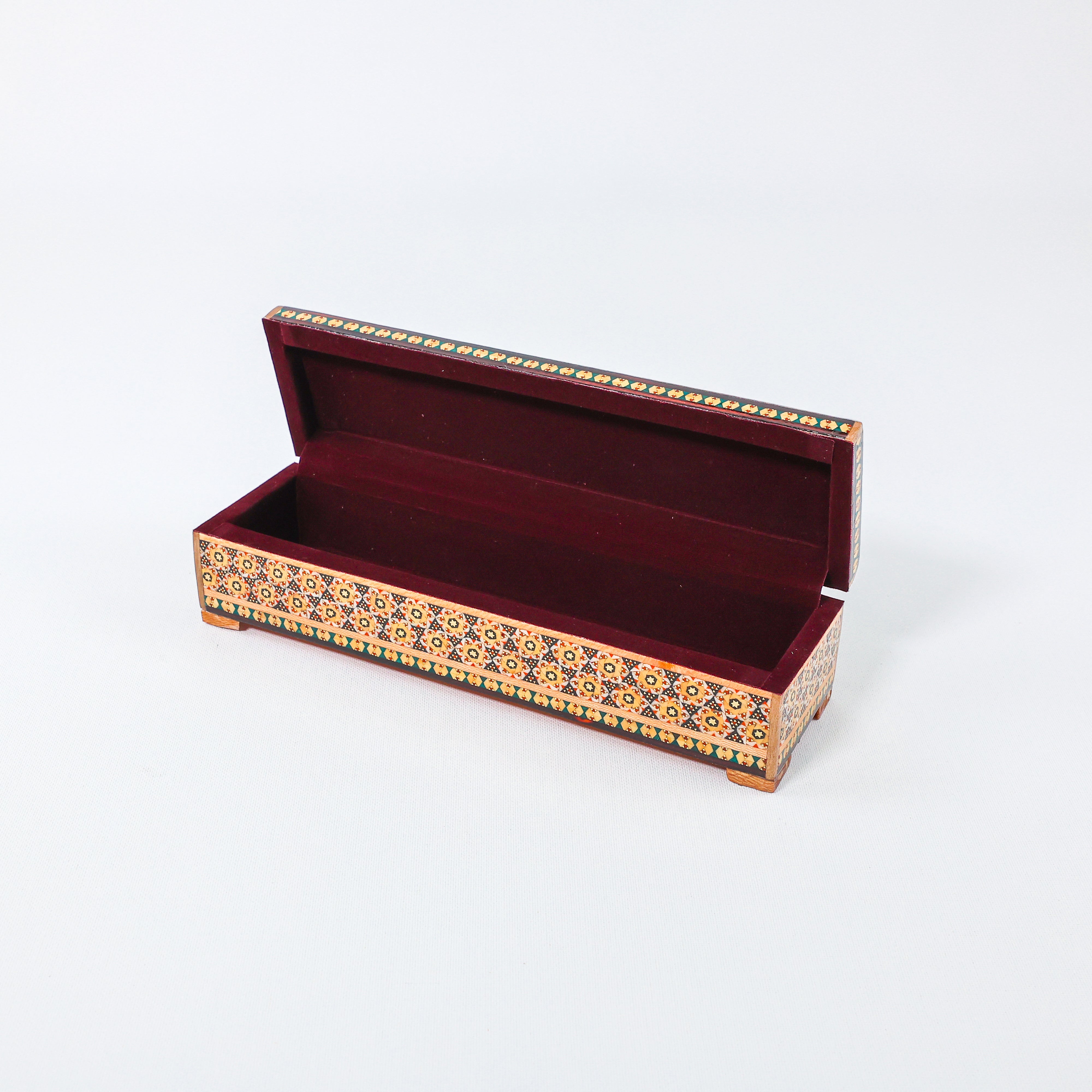 Khatam Box – Velvet Interior – Size 25 × 7 cm