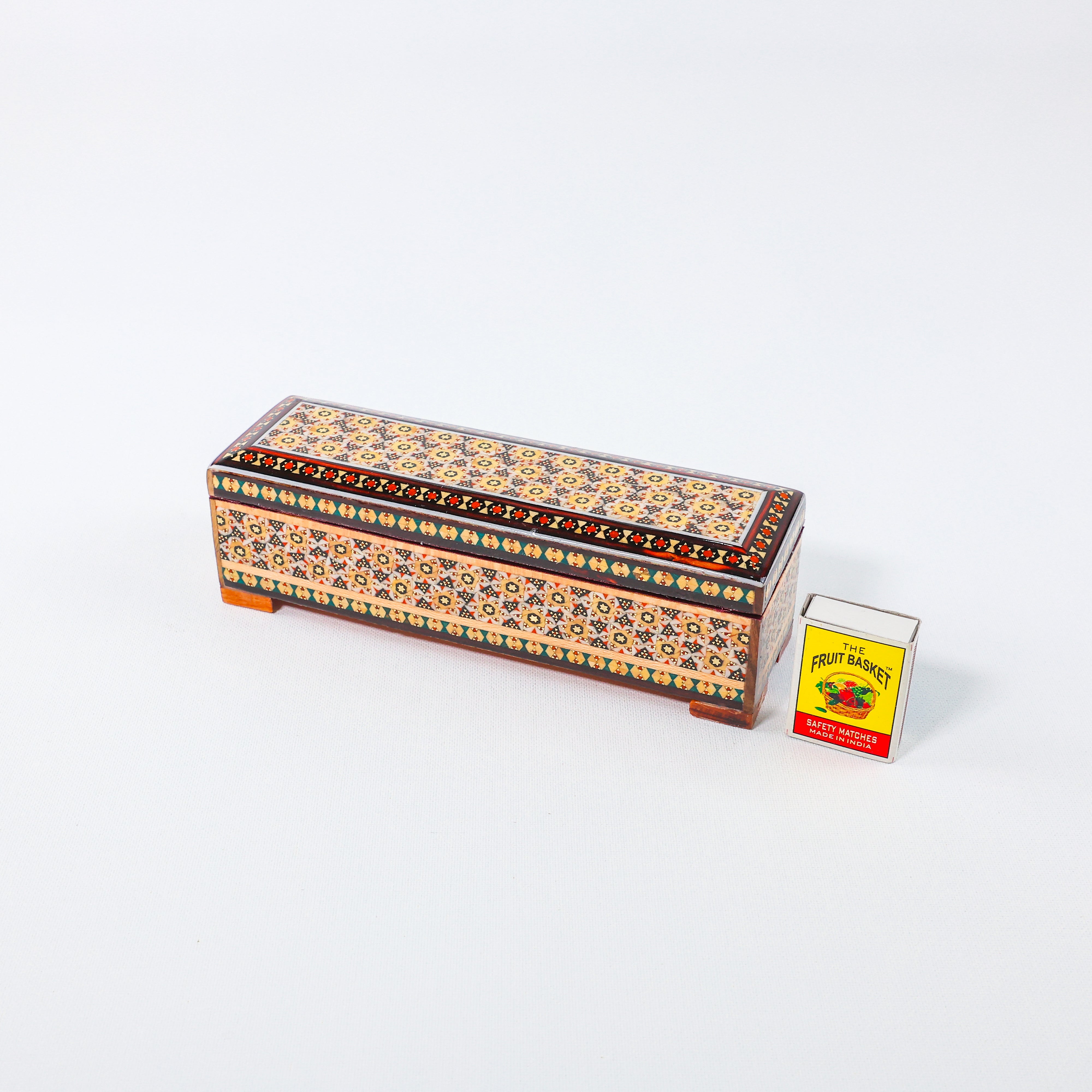 Khatam Box – Velvet Interior – Size 20 × 6 cm