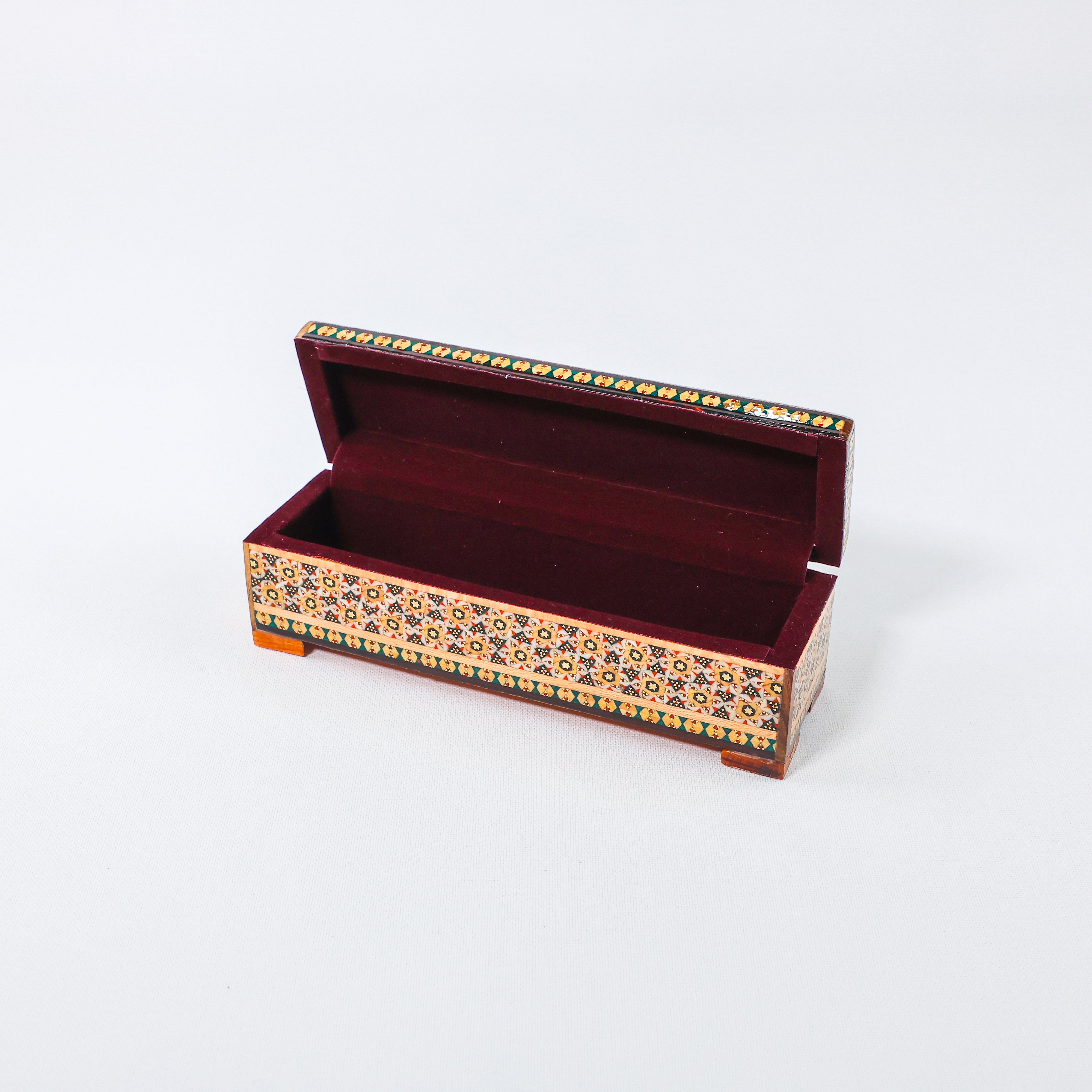Khatam Box – Velvet Interior – Size 20 × 6 cm