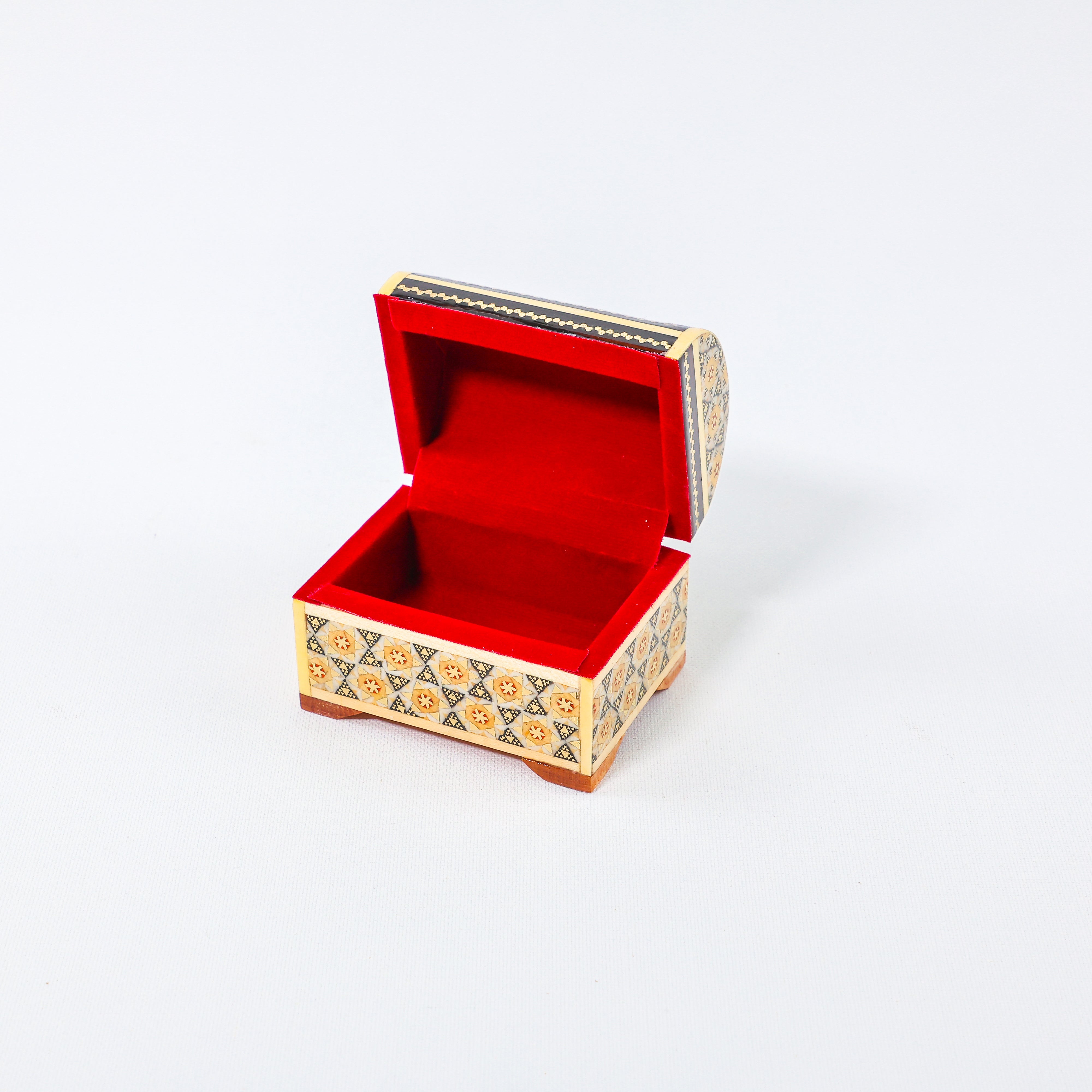 Seeded Box – Standard – Velvet Interior – Khatam Design – Size 8 × 6 cm