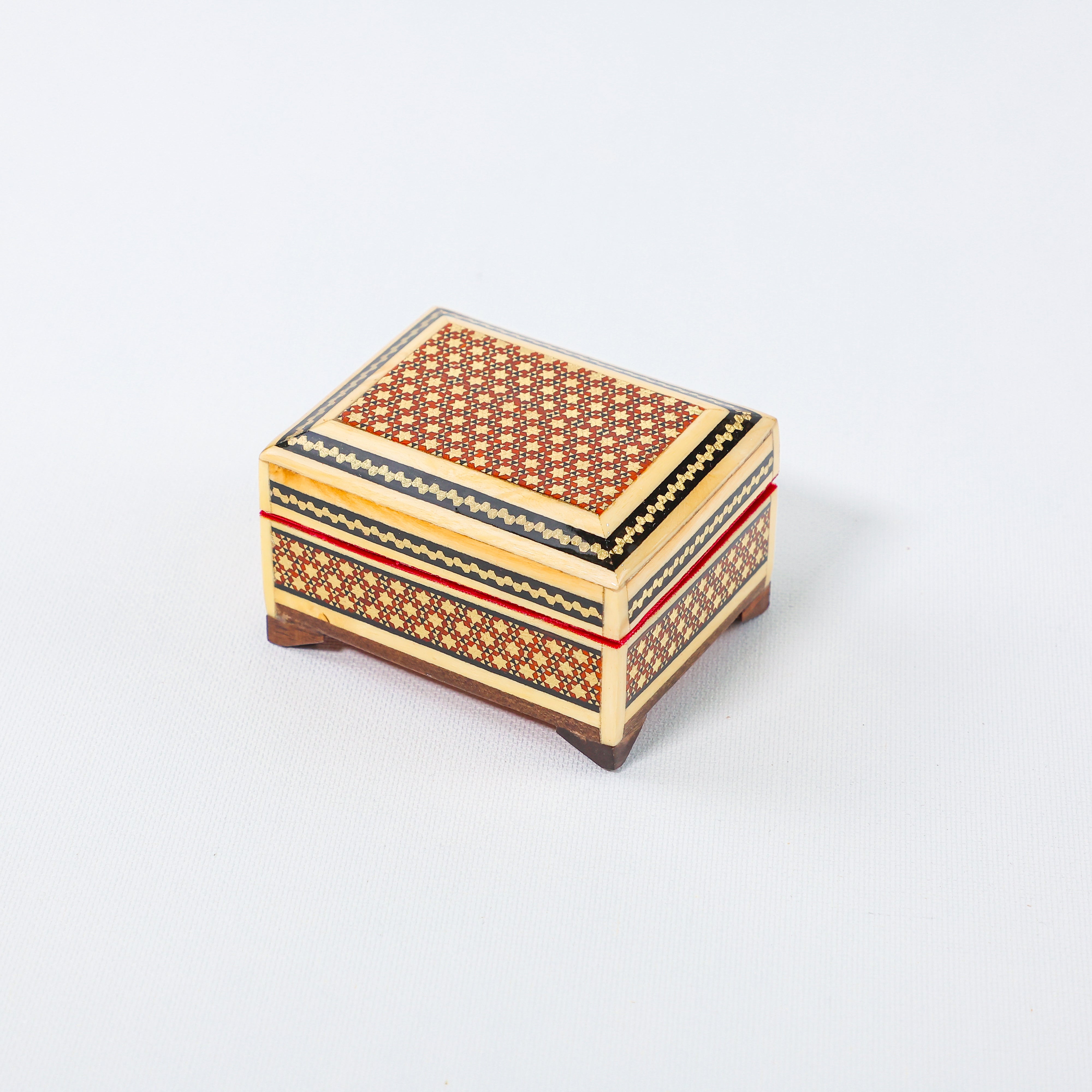 Hexagonal Coin Box – Bone Khatam – Beechwood Interior