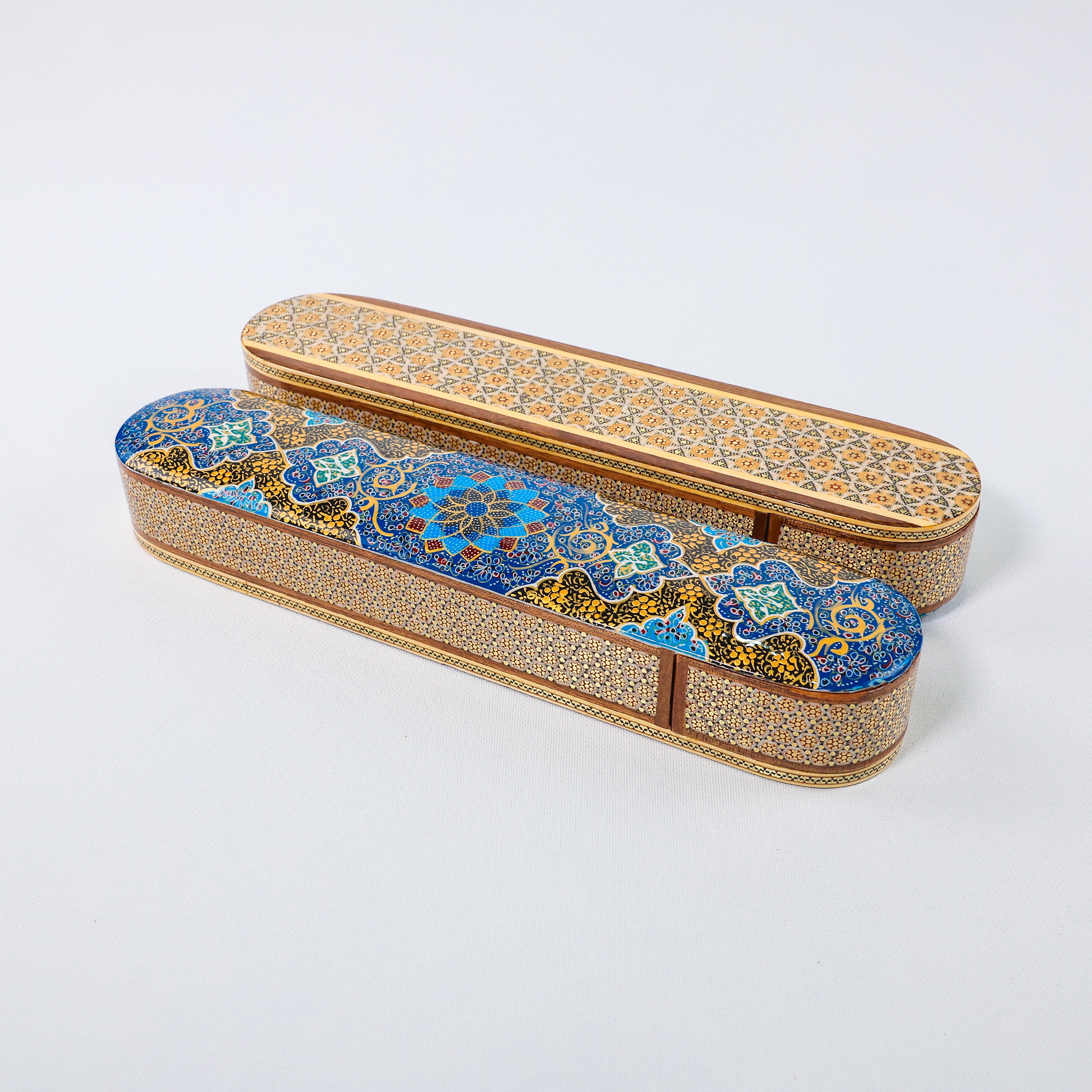 Plectrum Holder – Glass Khatam – Premium – Beechwood Interior – Tazhib Painting – Size 30 cm