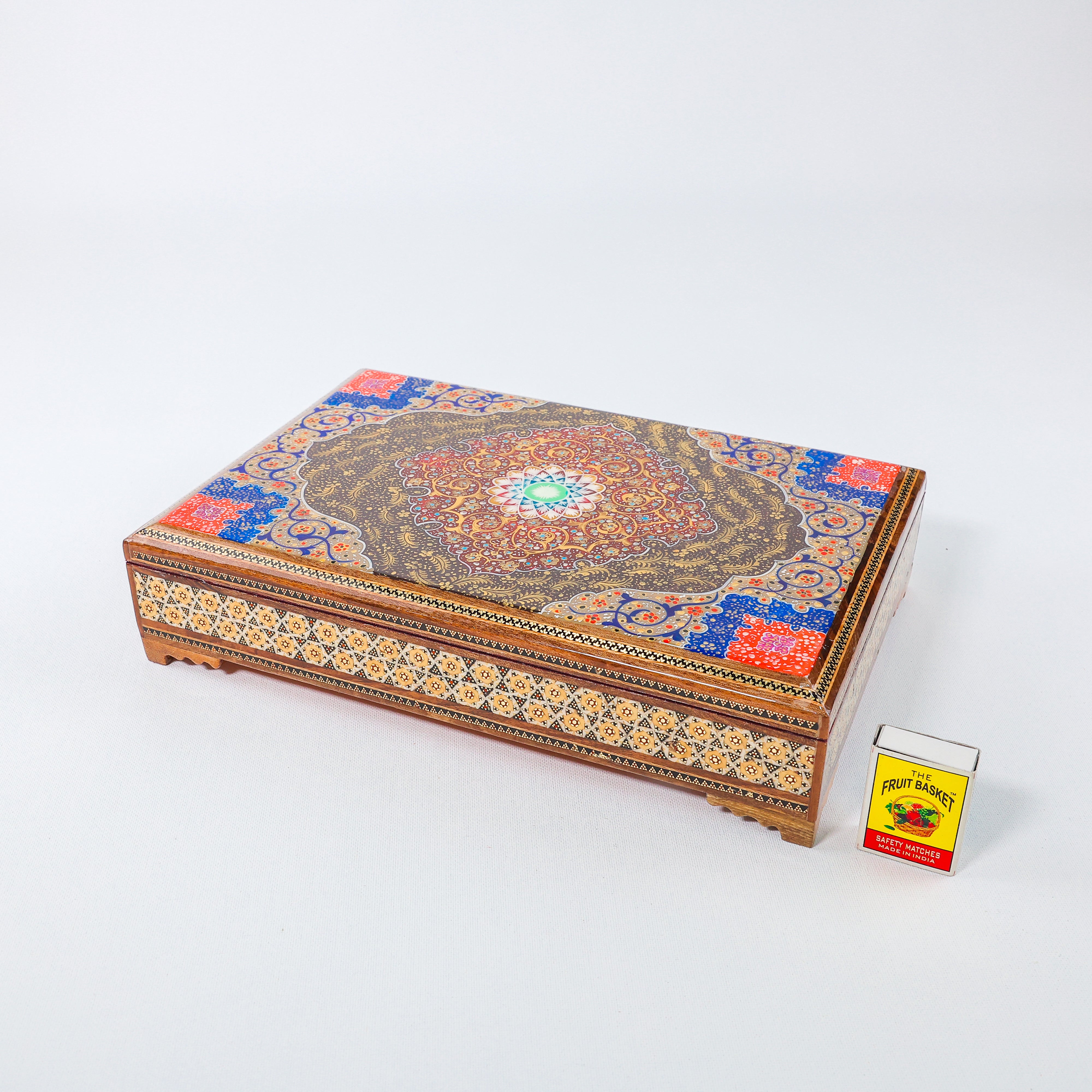 Khatam Box – Beechwood Interior – Tazhib Painting – Size 20 × 30 cm