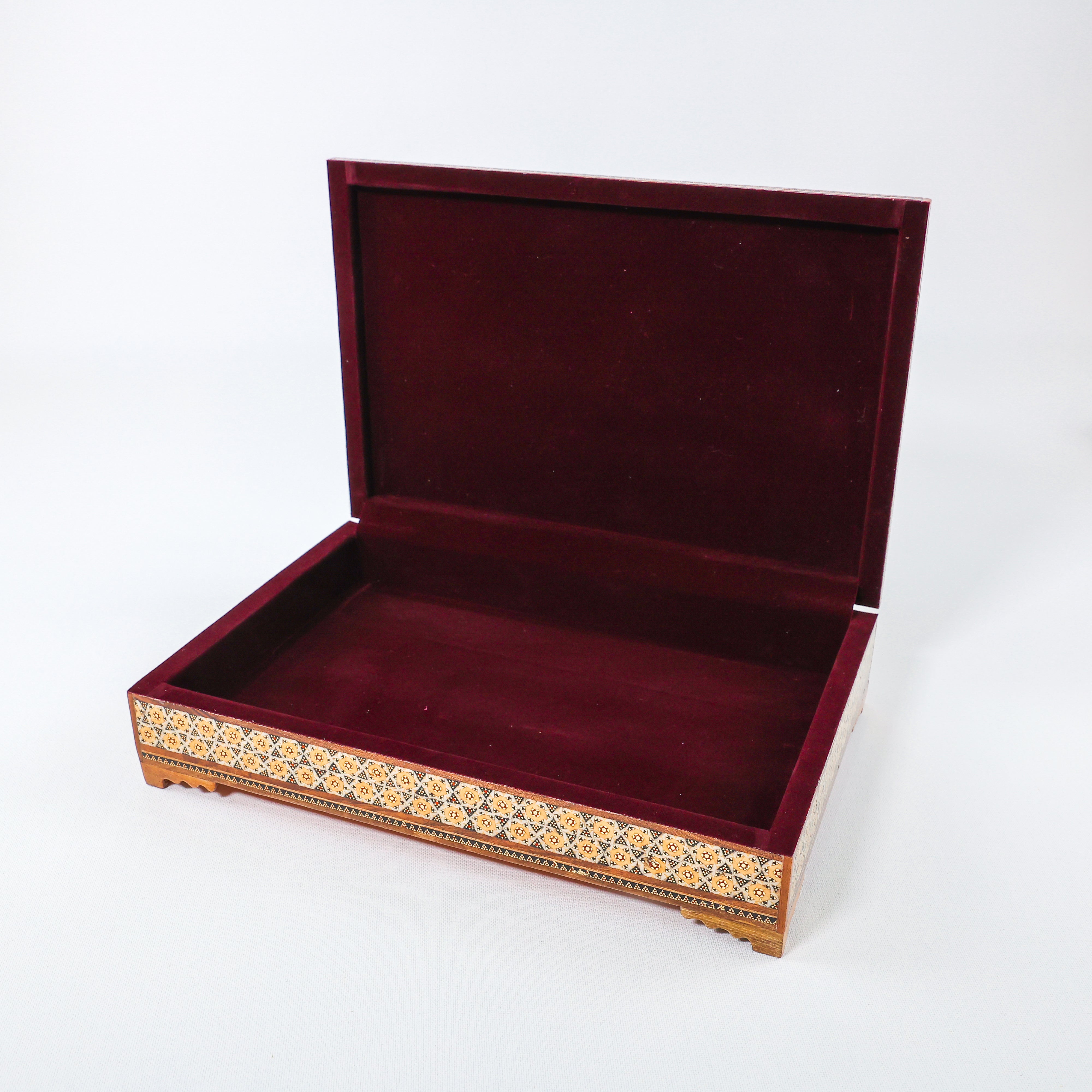 Khatam Box – Beechwood Interior – Tazhib Painting – Size 20 × 30 cm