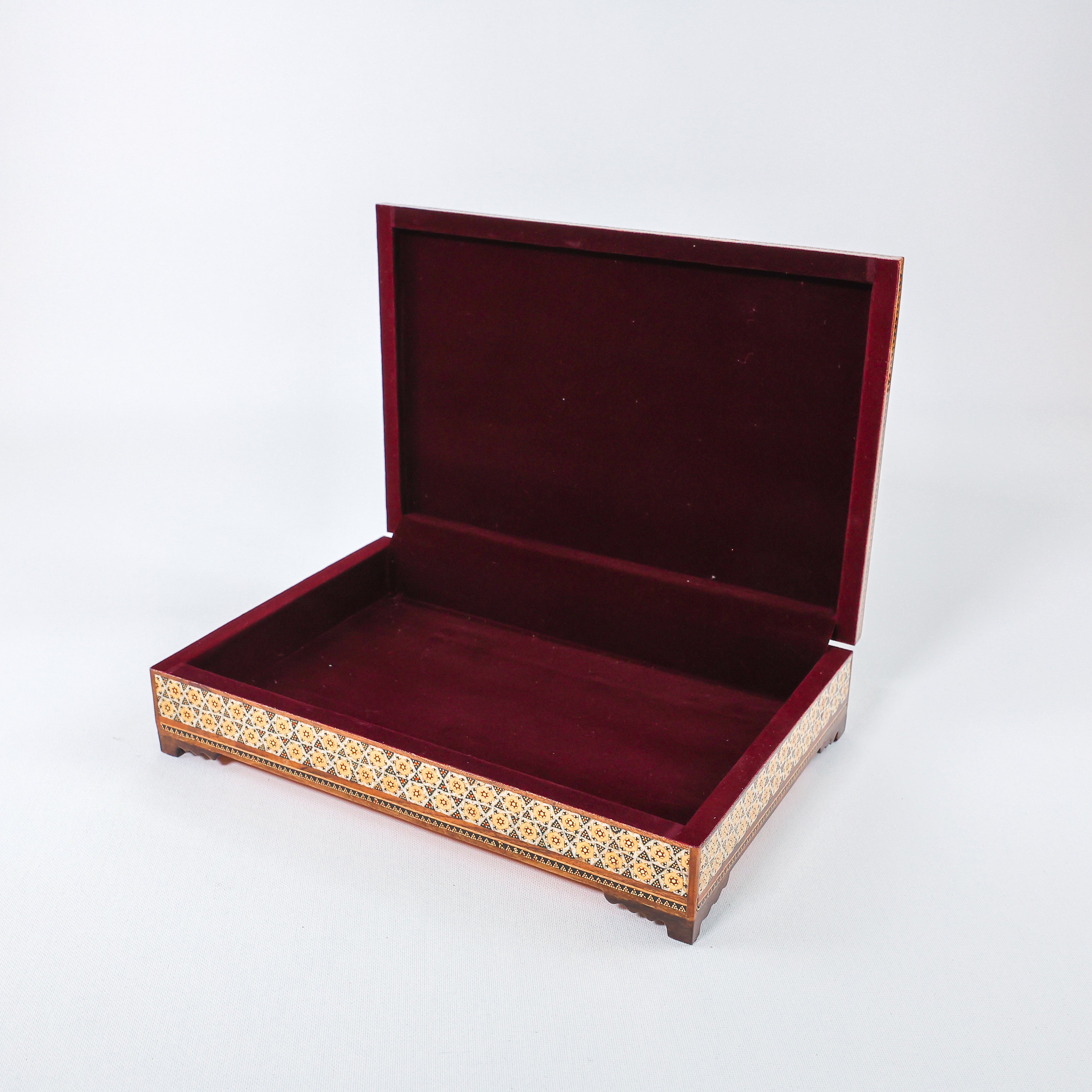 Khatam Box – Velvet Interior – “La Ilaha Illallah” Design – Size 20 × 30 cm