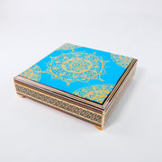 Decorative Box – Tazhib Painting – Beechwood Interior – Size 25 × 25 cm