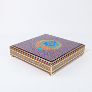 Decorative Box – Tazhib Painting – Beechwood Interior – Size 30 × 30 cm