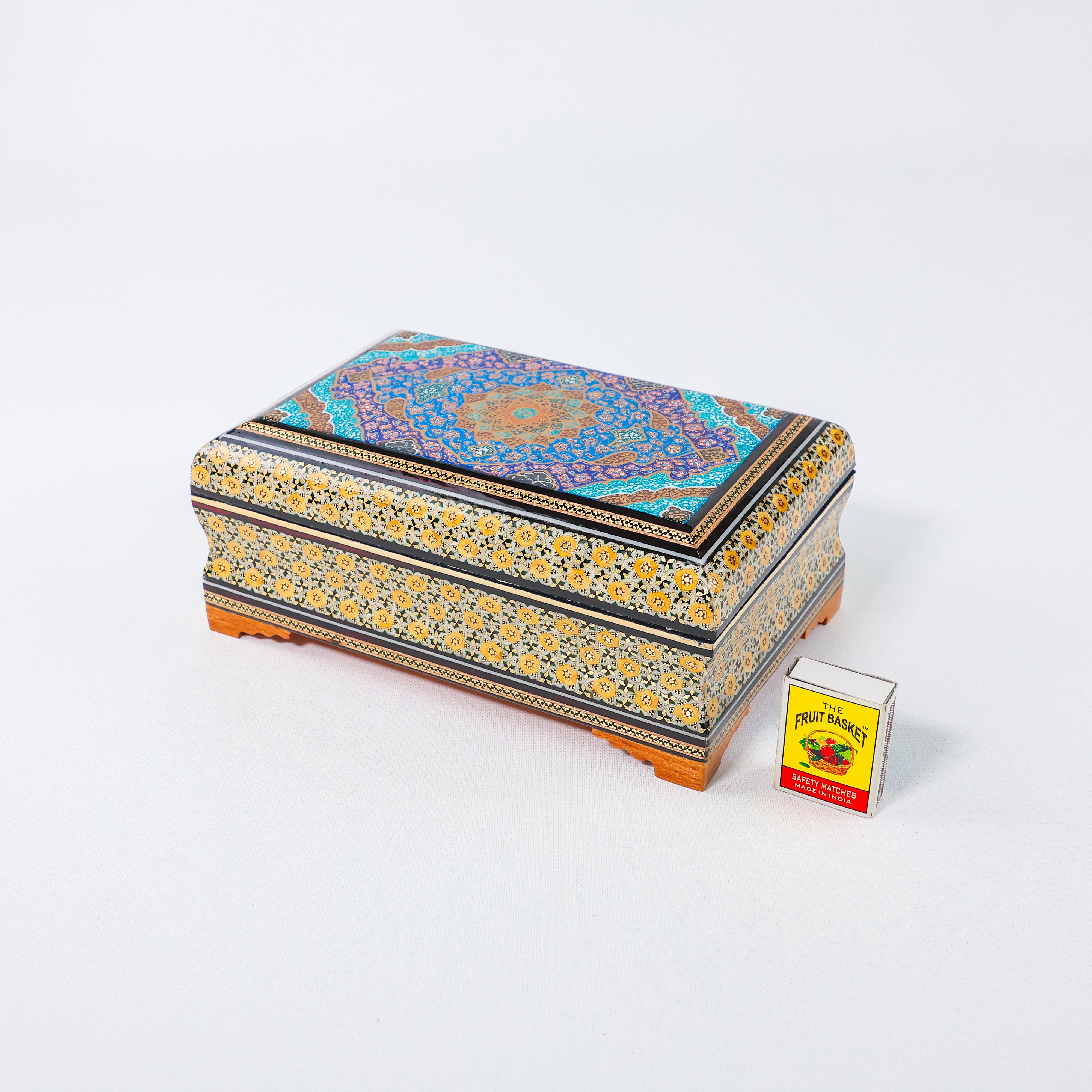 Seeded Box – Standard – Velvet Interior – Khatam & Tazhib – Size 22 × 14 cm
